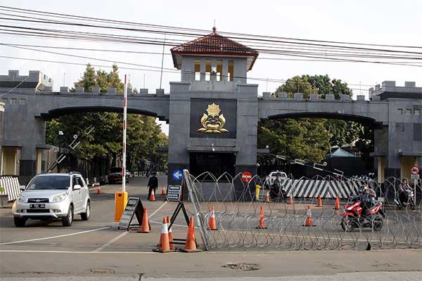 Ilustrasi -- Pintu Gerbang Rutan Mako Brimob Kelapa Dua, Depok, Jawa Barat, Kamis (24/1). 