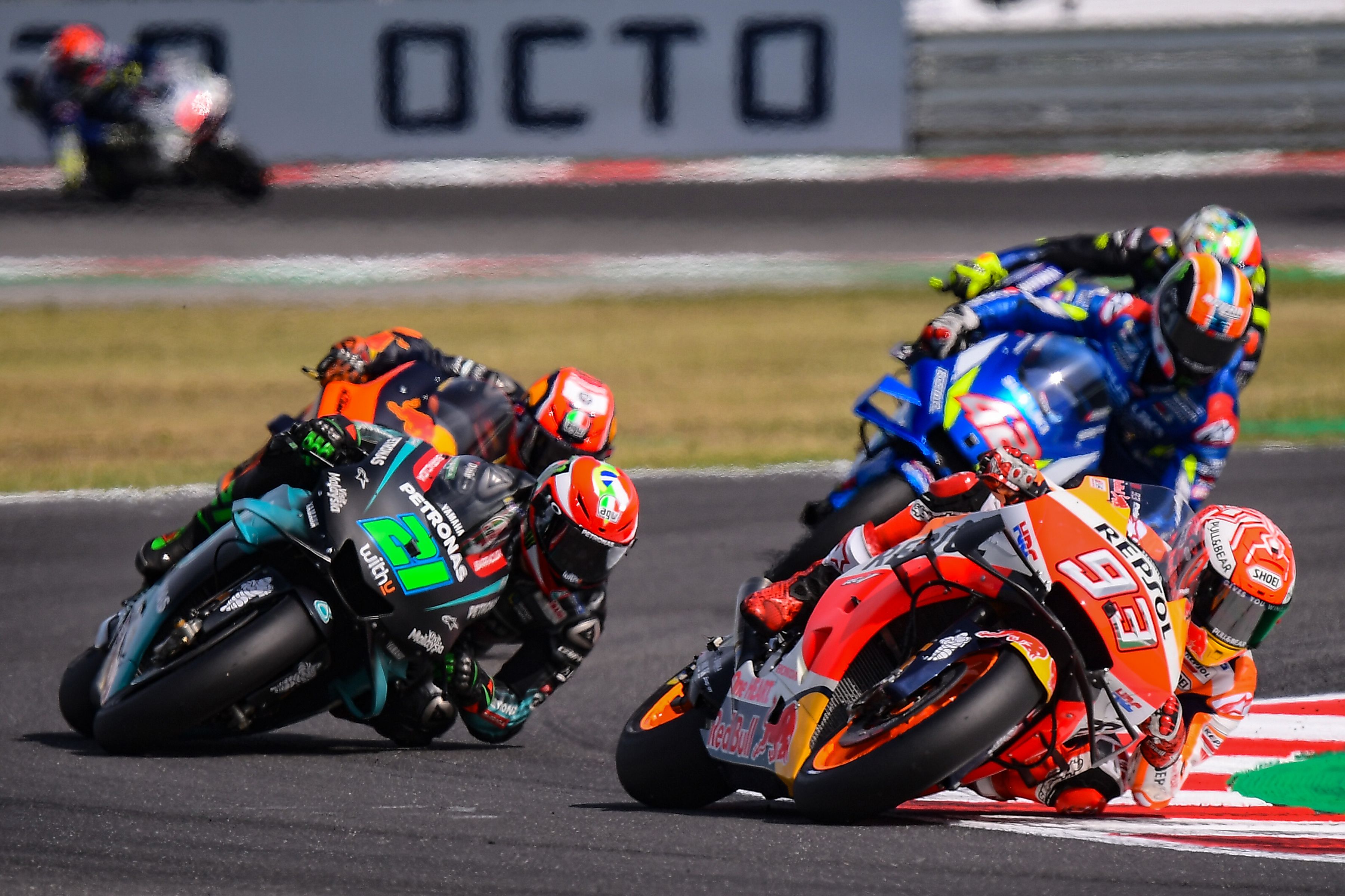 Marc Marquez saat membalap di GP San Marino