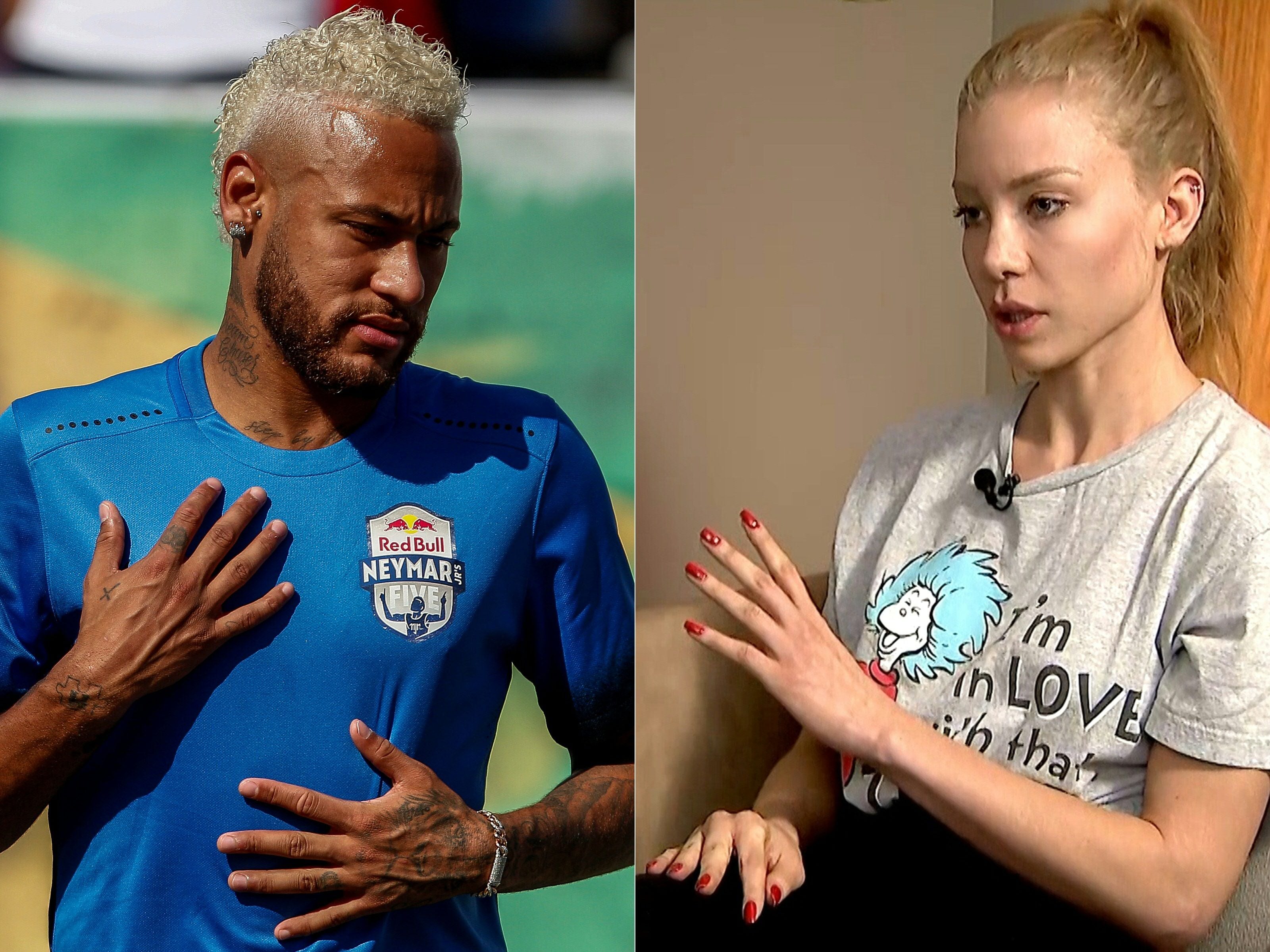 Neymar (kiri) dan Najila Trindade