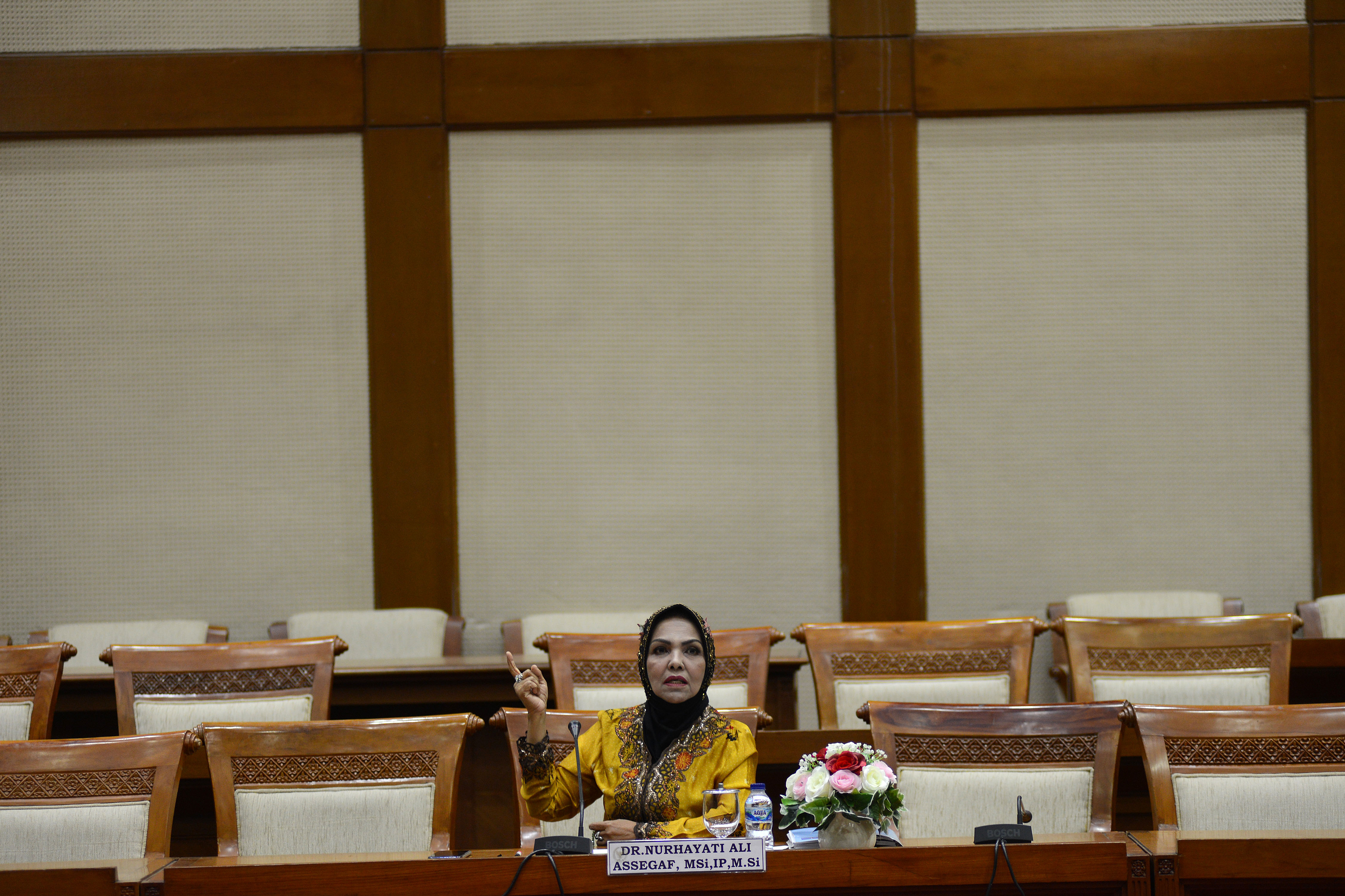 Suasana uji kepatutan dan kelayakan anggota BPK RI 