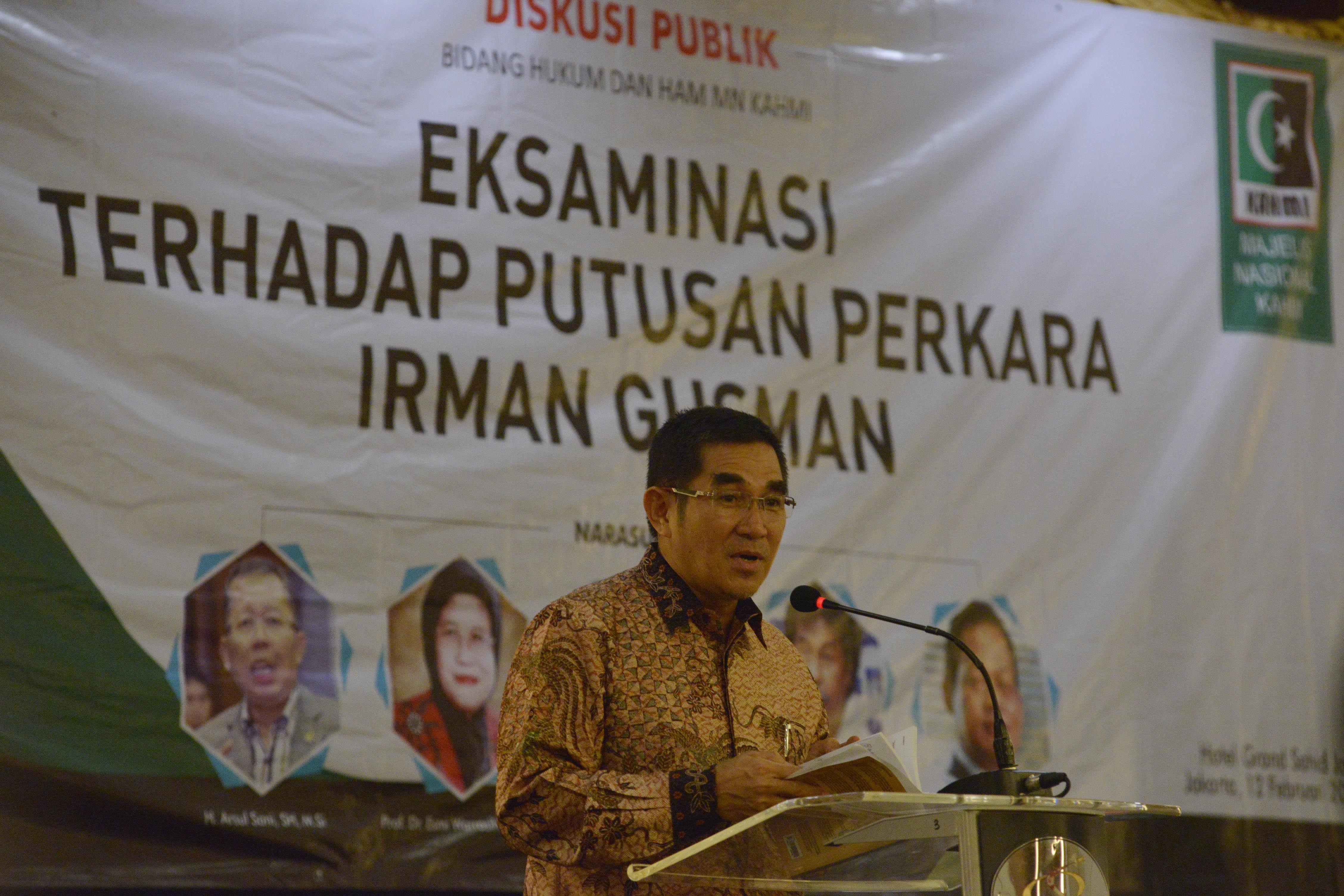  Koordinator Presidium KAHMI Hamdan Zoelva memberikan sambutan