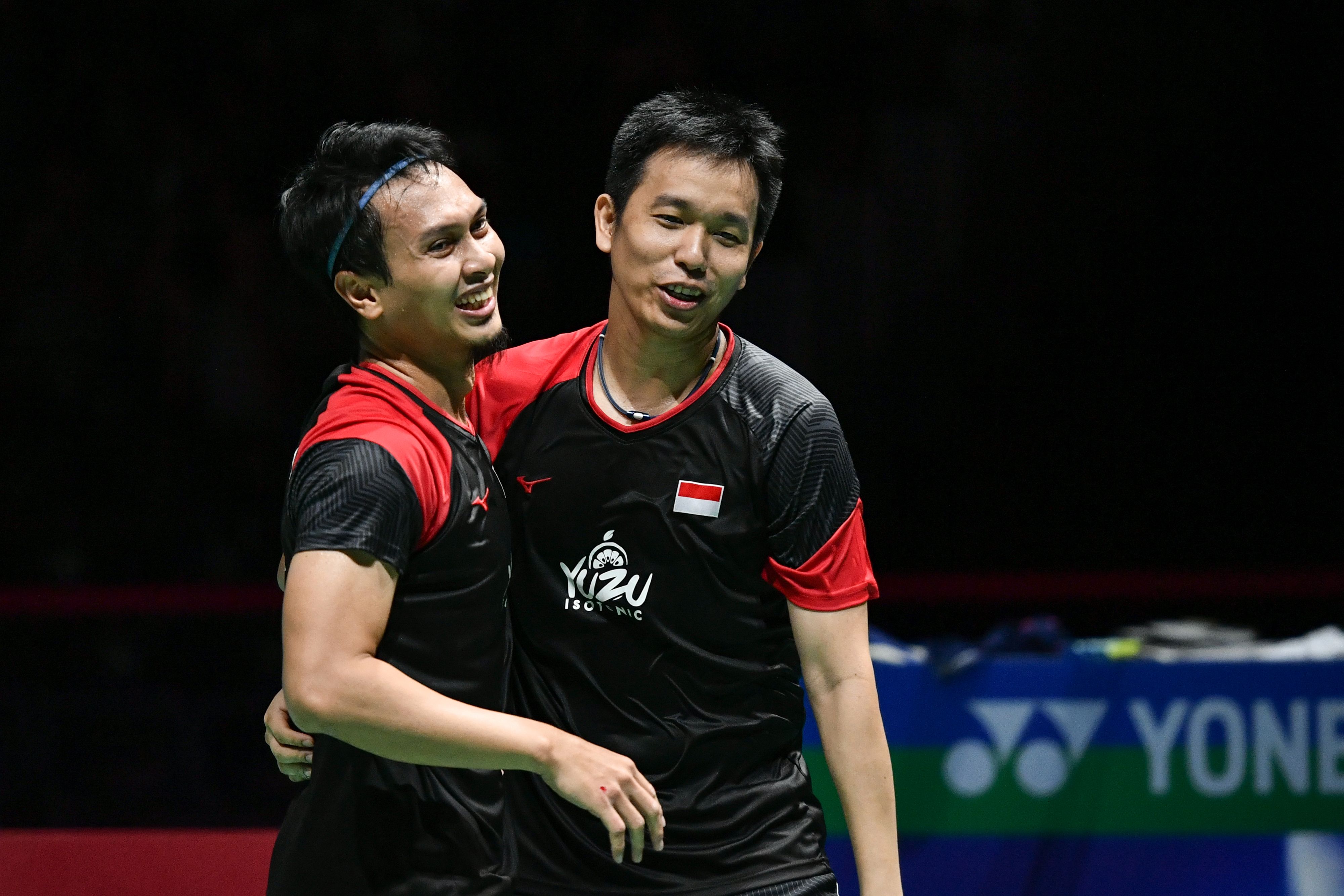 Pasangan ganda putra Indonesia, Mohammad Ahsan/Hendra Setiawan.