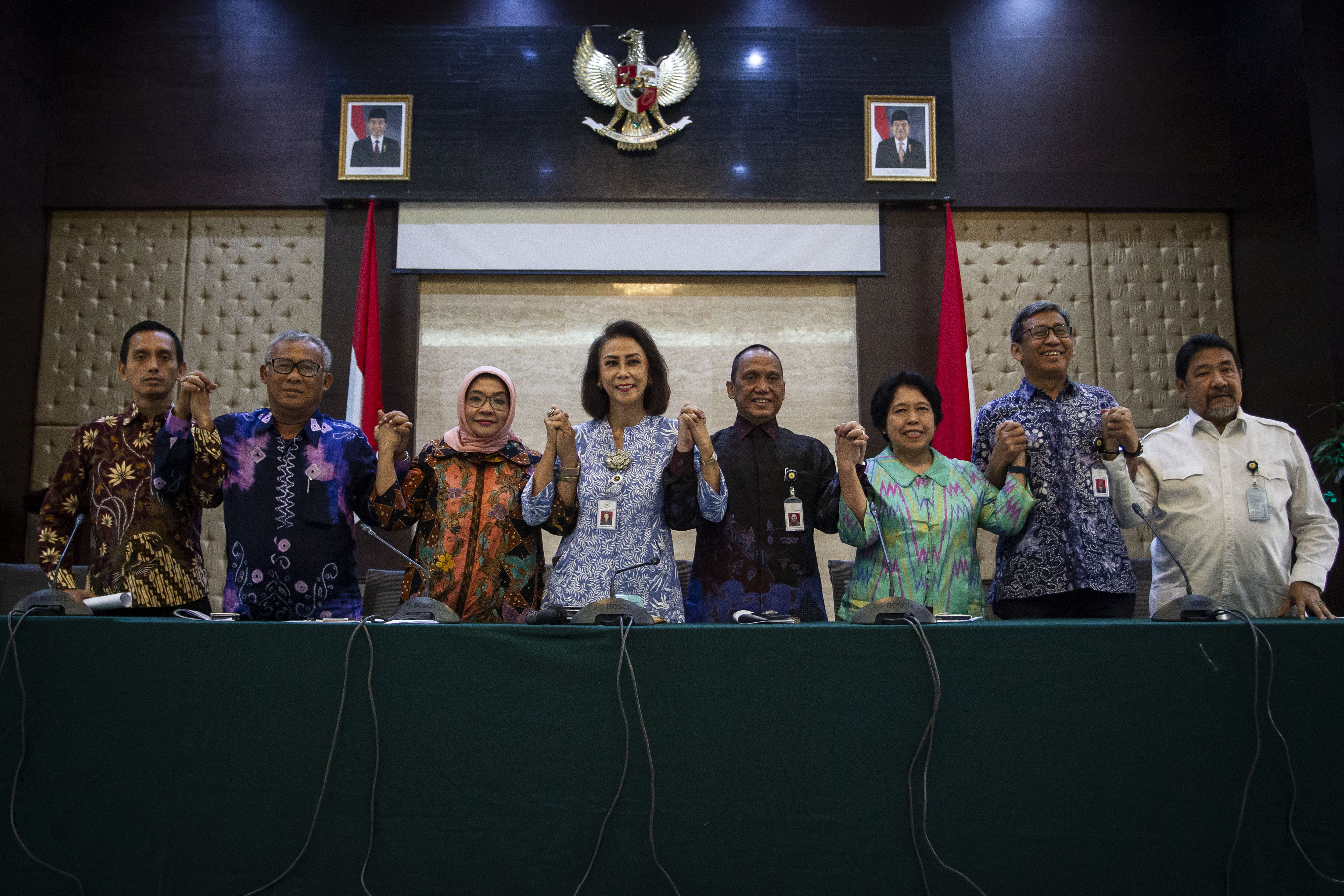 Pansel Capim KPK usai menyampaikan keterangan pers tentang hasil tes psikologi capim KPK