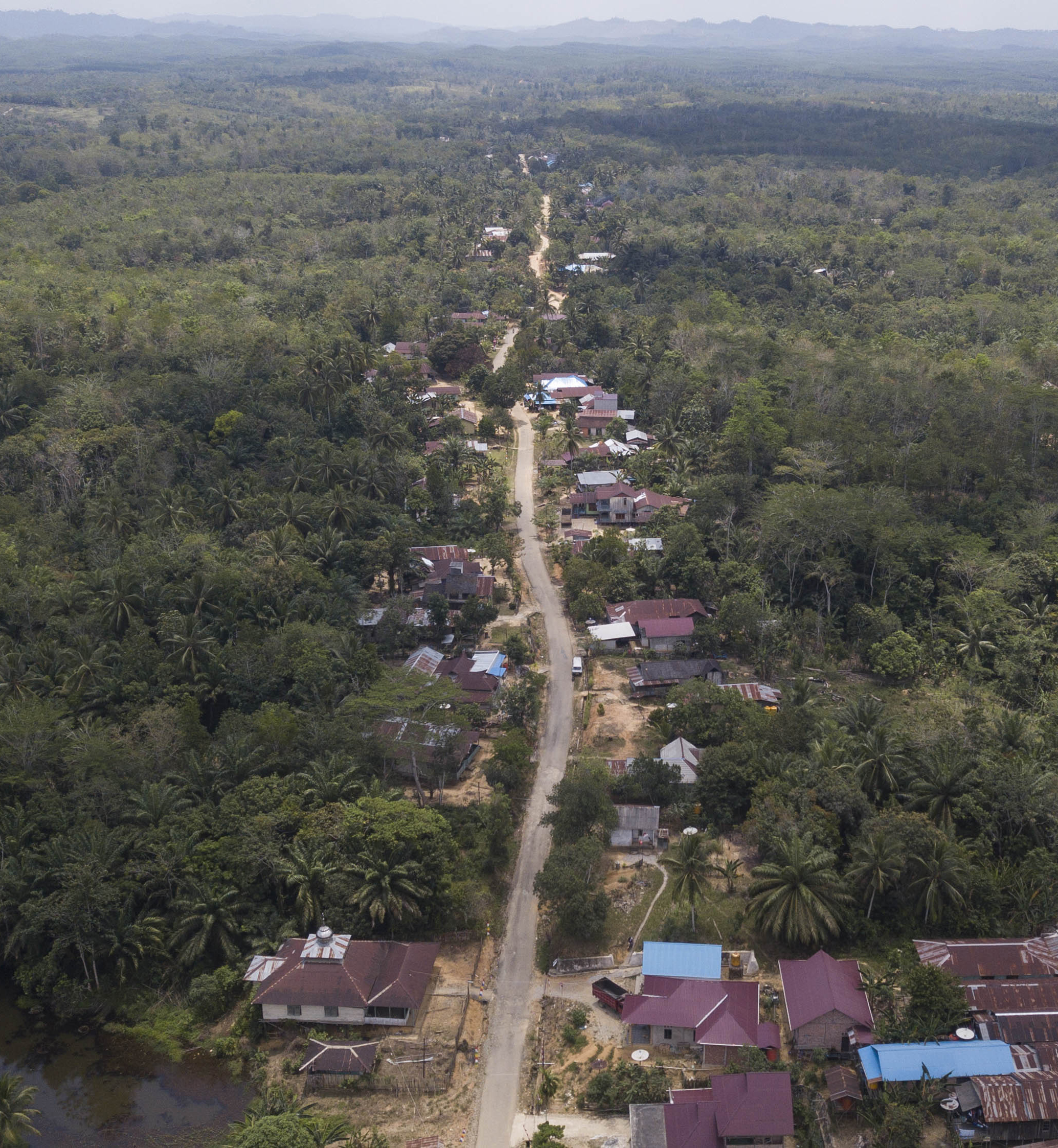 Foto udara kawasan Kecamatan Sepaku, Penajam Paser Utara, Kalimantan Timur, yang akan jadi lokasi ibu kota negara baru. 
