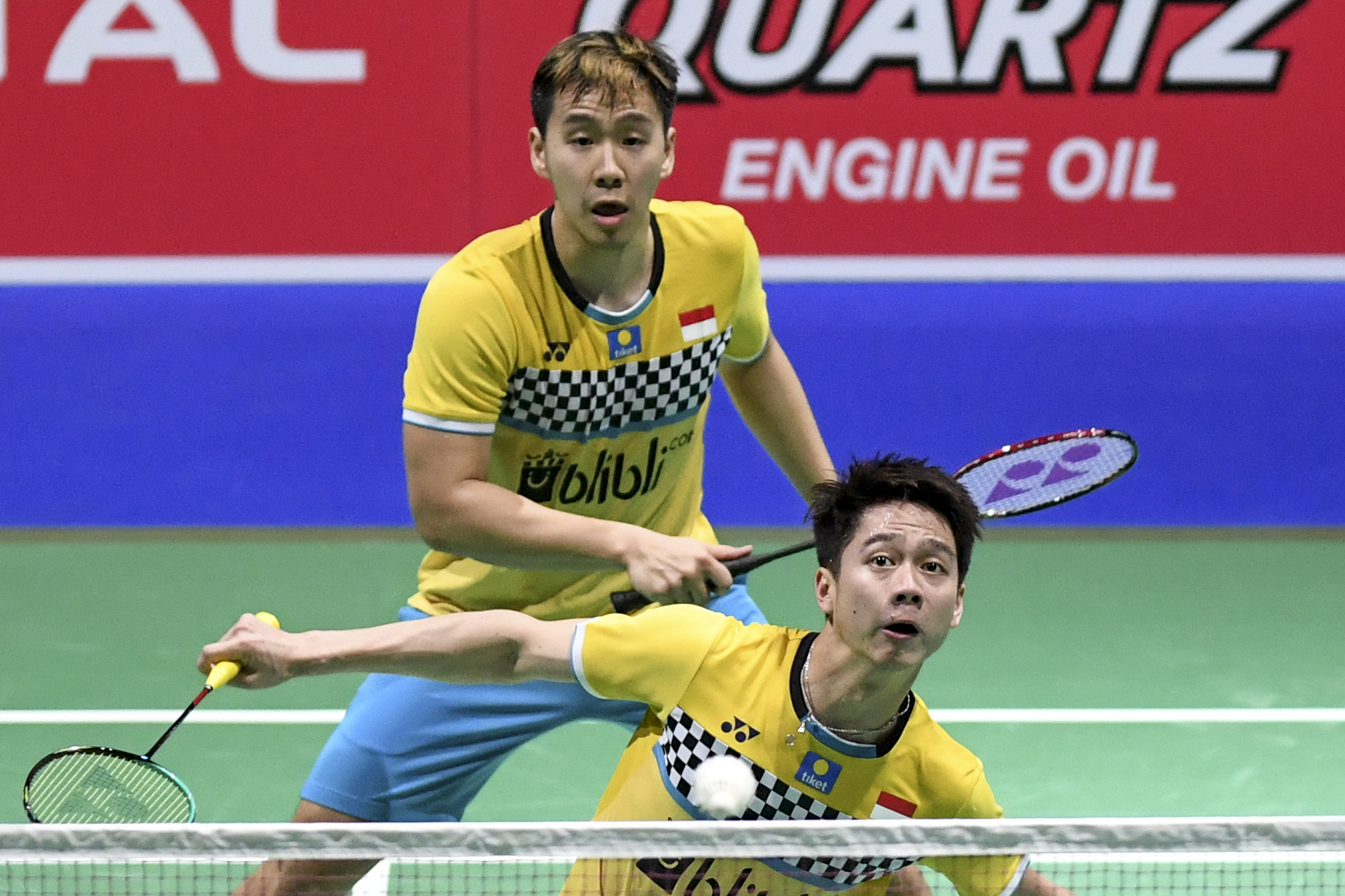 Ganda putra Marcus Fernaldi Gideon/Kevin Sanjaya Sukamuljo