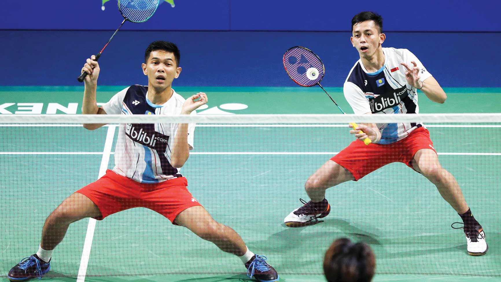 Pebulu tangkis ganda putra Indonesia Fajar Alfi an/Muhammad Rian Ardianto.