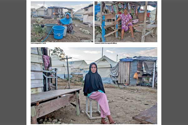 Posko pengungsian Balaroa di Palu, Sulawesi Tengah.