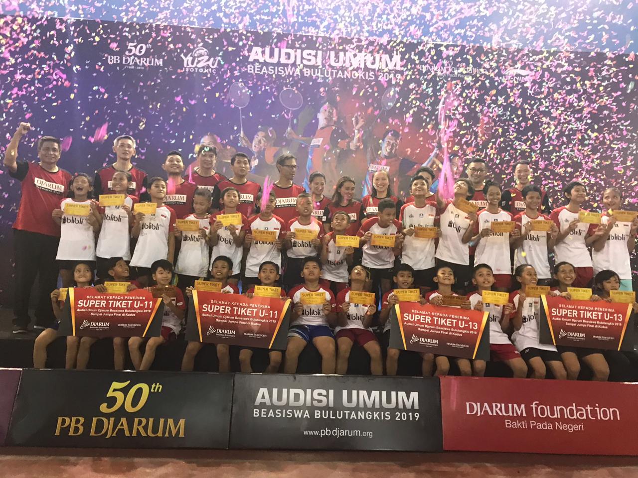 28 peserta audisi umum beasiswa bulutangkis 2019 seri Solo Raya berhasil mendapatkan super tiket, Selasa (29/10).