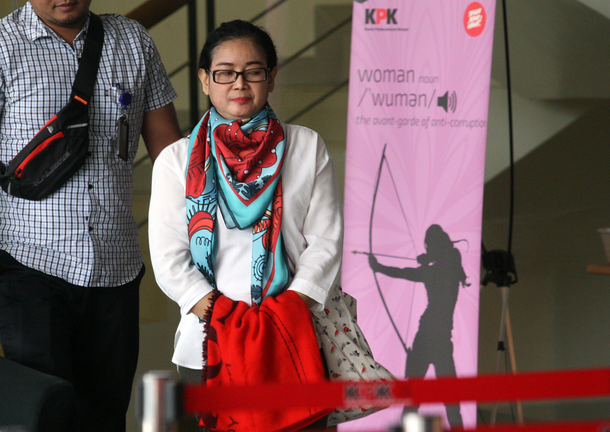 Terpidana mantan anggota DPR RI, Miryam S Haryani, usai menjalani pemeriksaan di Gedung KPK. 