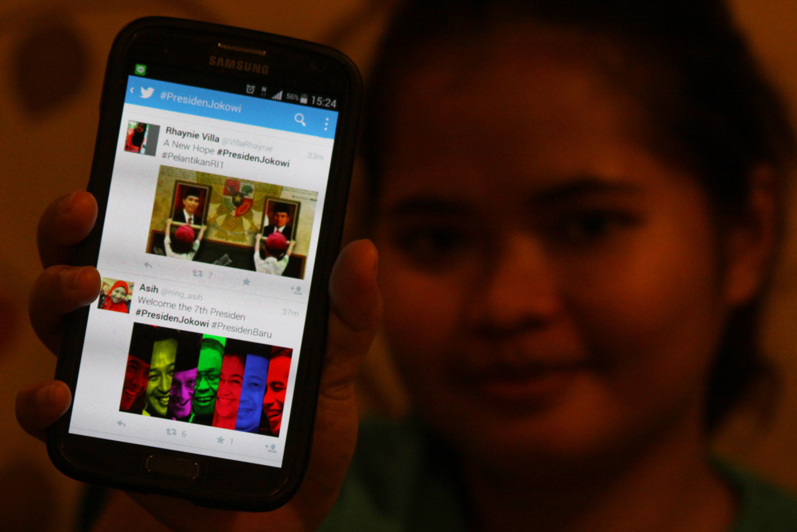 #Presidenjokowi menjadi trending topik worldwide di aplikasi mikrobloging twitter pada saat pelantikan 2014