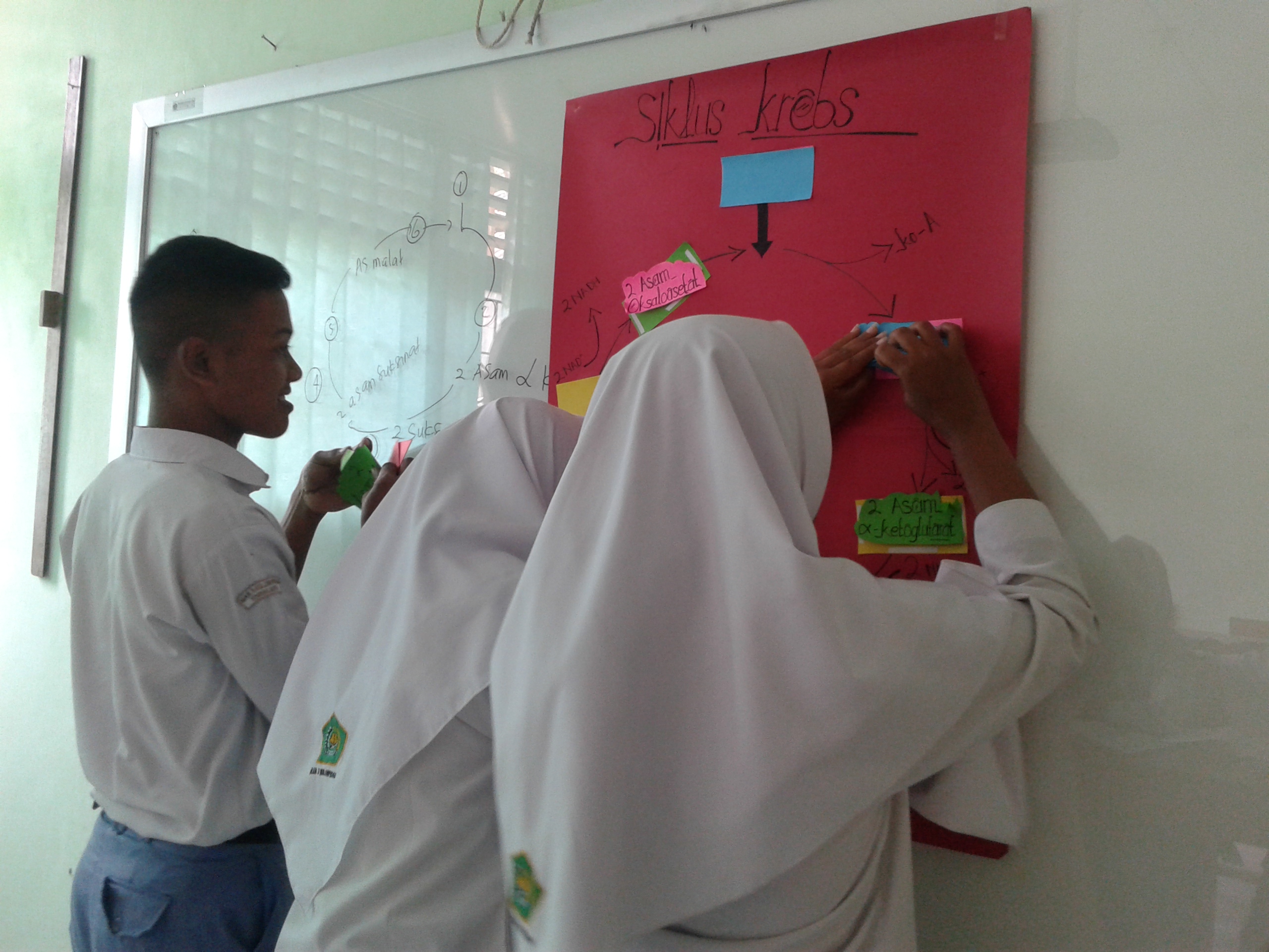 Sejumlah siswa MAN 3 Kulonprogo sedang belajar mata pelajaran Biologi dengan metode poster interaktif