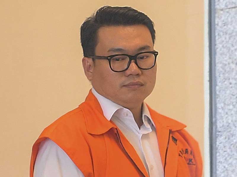 Mantan Direktur Utama Perum Perikanan Indonesia (Perindo) Risyanto Suanda saat menjalani pemeriksaan di Gedung KPK, Jakarta.