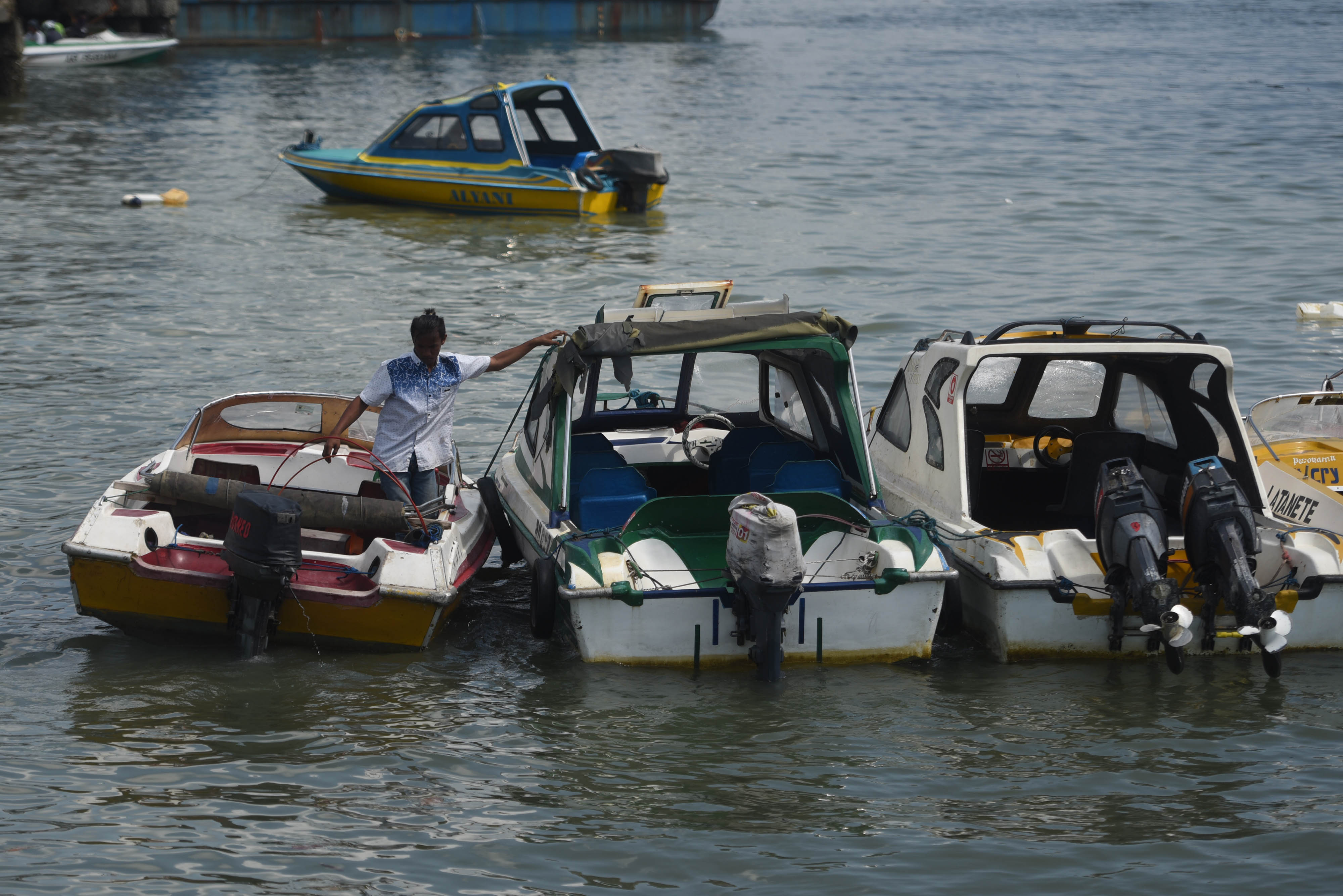 Suasana di Pelabuhan Penyeberangan Penajam Paser Utara, Kalimantan Timur, Jumat (30/8/2019).