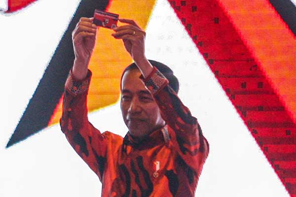 Presiden Joko Widodo dalam acara peresmian pembukaan Musyawarah Besar X Pemuda Pancasila di Jakarta