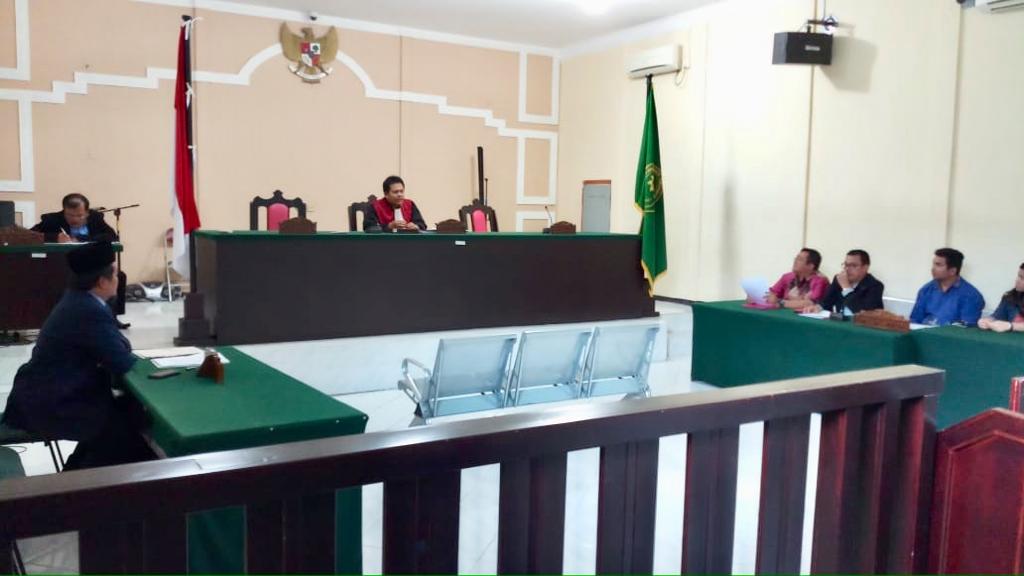 Suasana sidang praperadilan di PN Pangkalpinang, Kepri.
