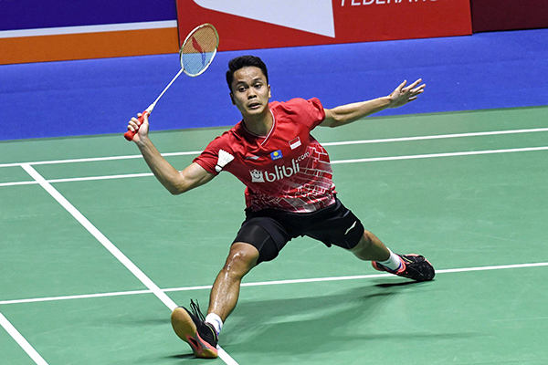 Pebulu tangkis tunggal putra Indonesia Anthony Sinisuka Ginting 