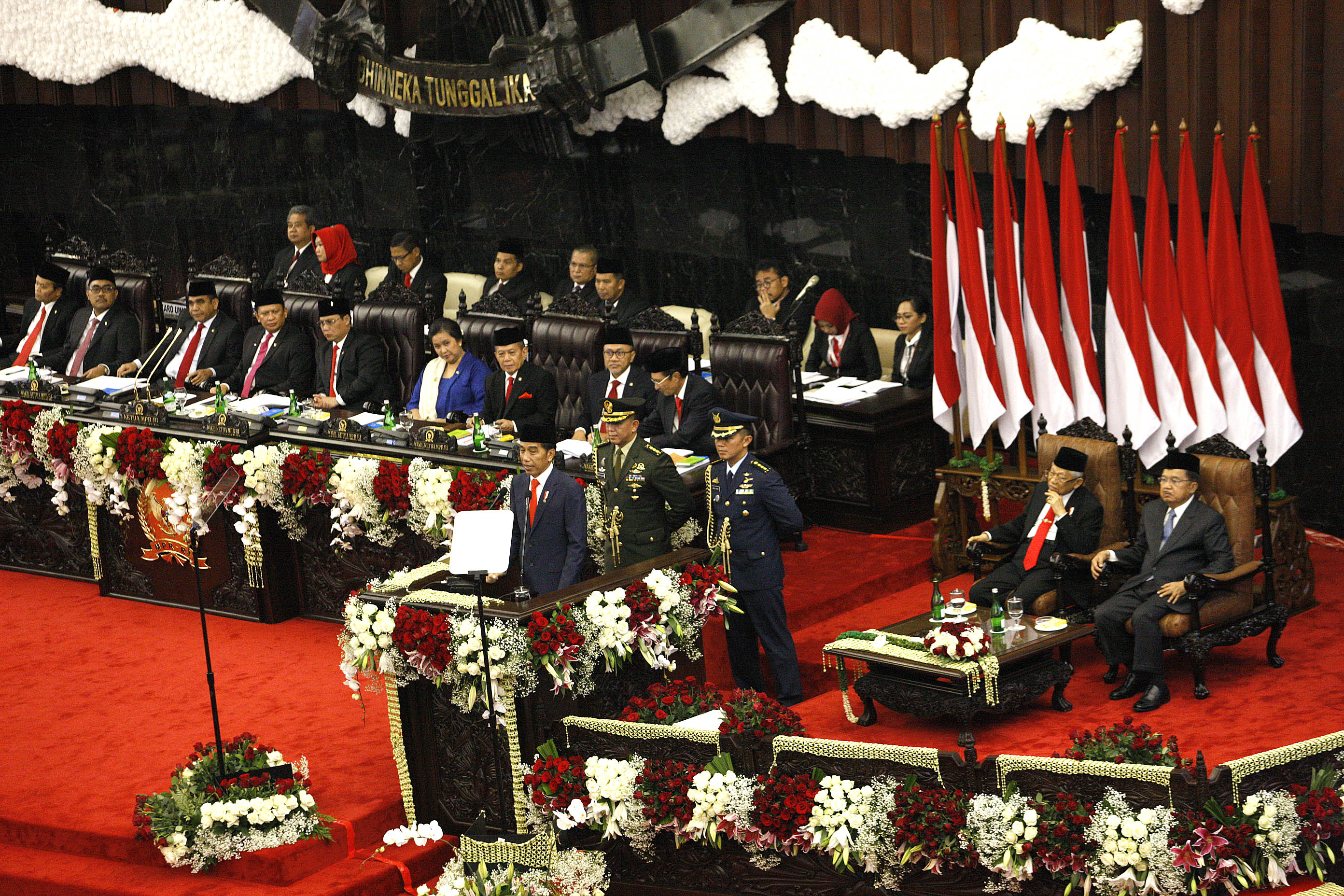 Presiden Jokowi berpidato usai dilantik sebagai presiden Ri 2019-2024