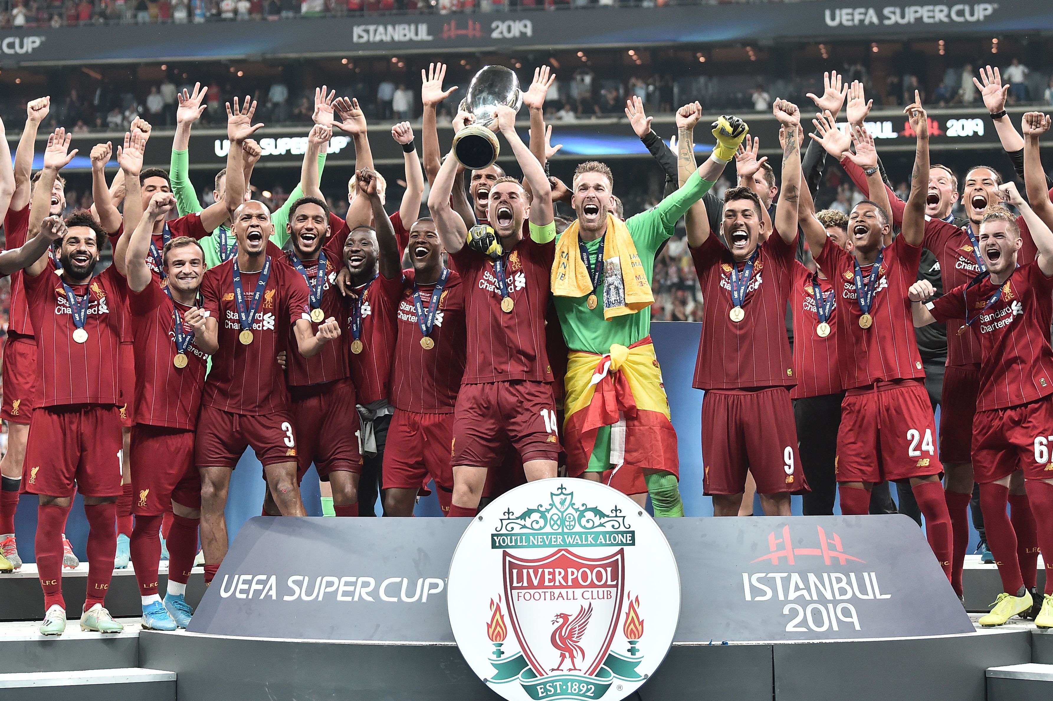Liverpool saat menjadi juara Piala Super UEFA, 14 Agustus lalu