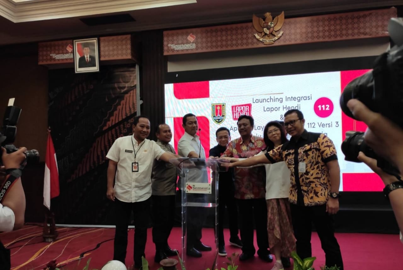 Peluncuran Mobile Application for Field Responder atau Aplikasi Mobile untuk Petugas OPD di Semarang, Jawa Tengah, Rabu (16/10).