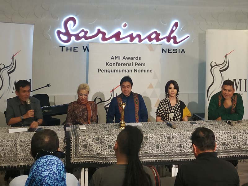 Konfrensi pers penyelenggaraan AMI Awards 2019 di Jakarta, Selasa (8/10).