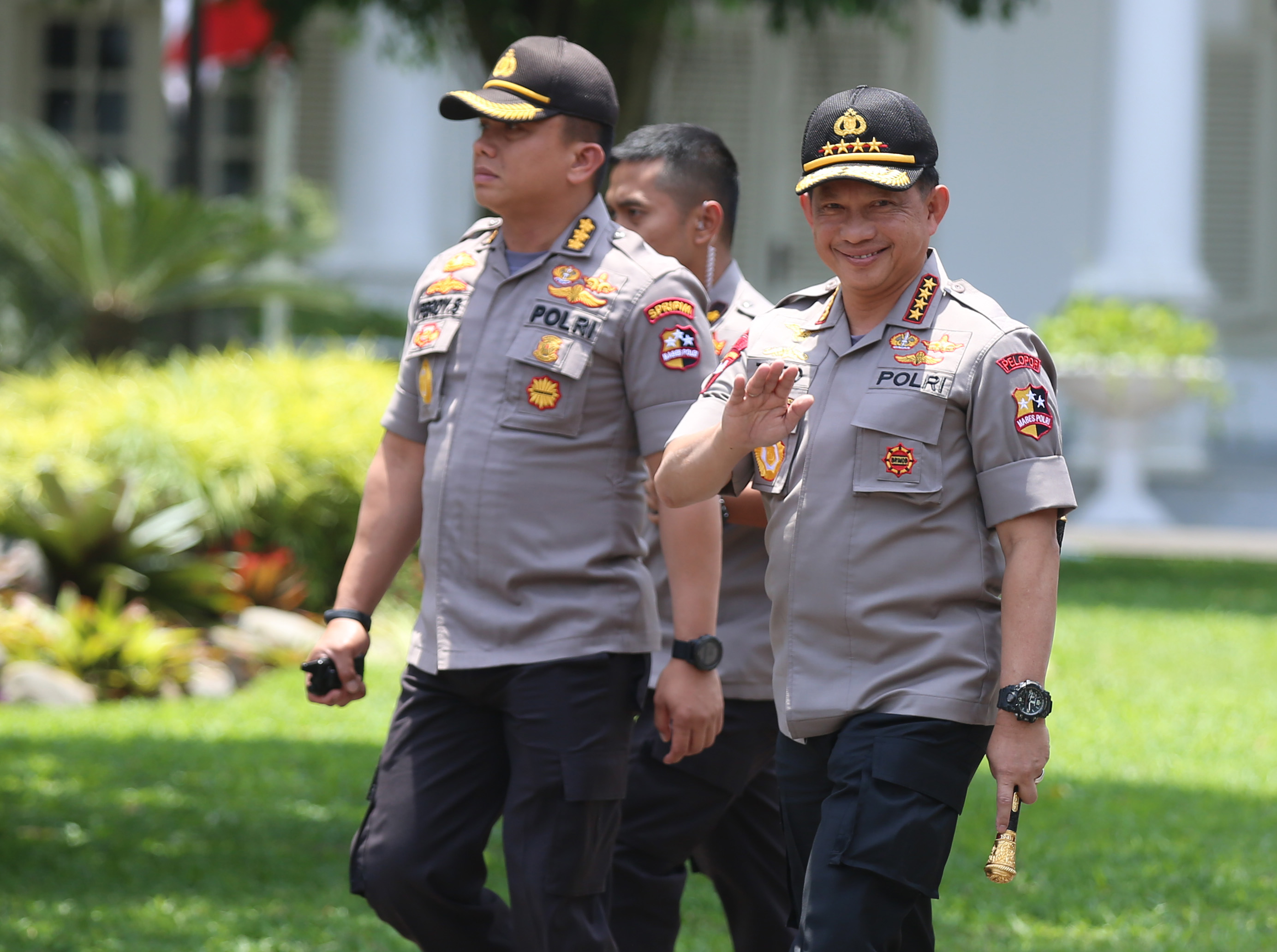 Kapolri Jenderal Tito Karnavian di kompleks Istaan kepresidenan, Senin (21/10)