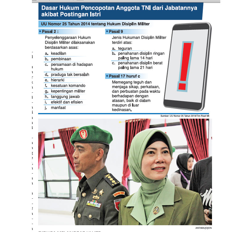 Irma Zulkifl i Nasution Hendari bersama suami mantan Komandan Kodim 1417/Kendari Kolonel (Kav) Hendi Suhendi seusai sertijab di Kendari 