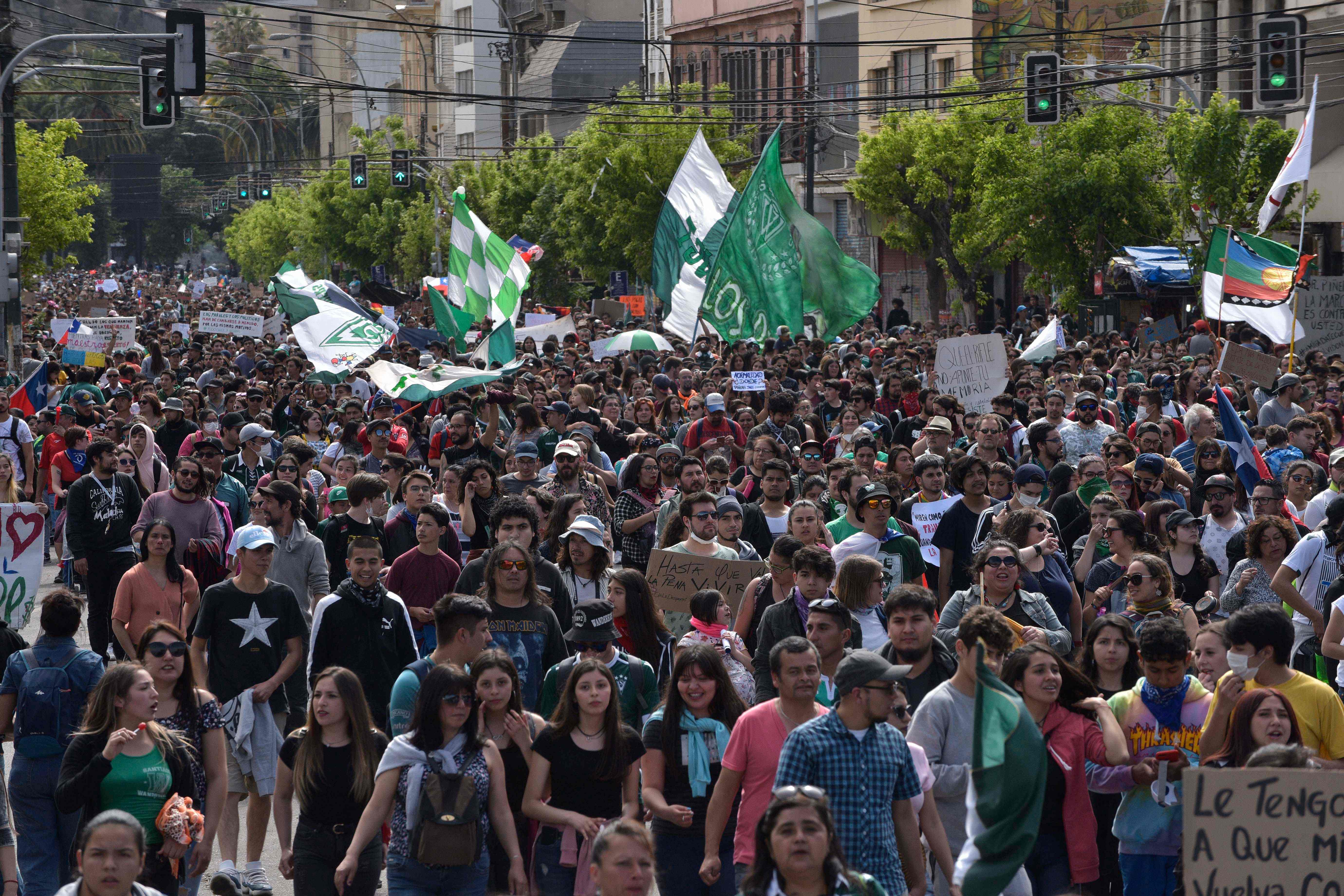 Aksi demonstrasi di Cile