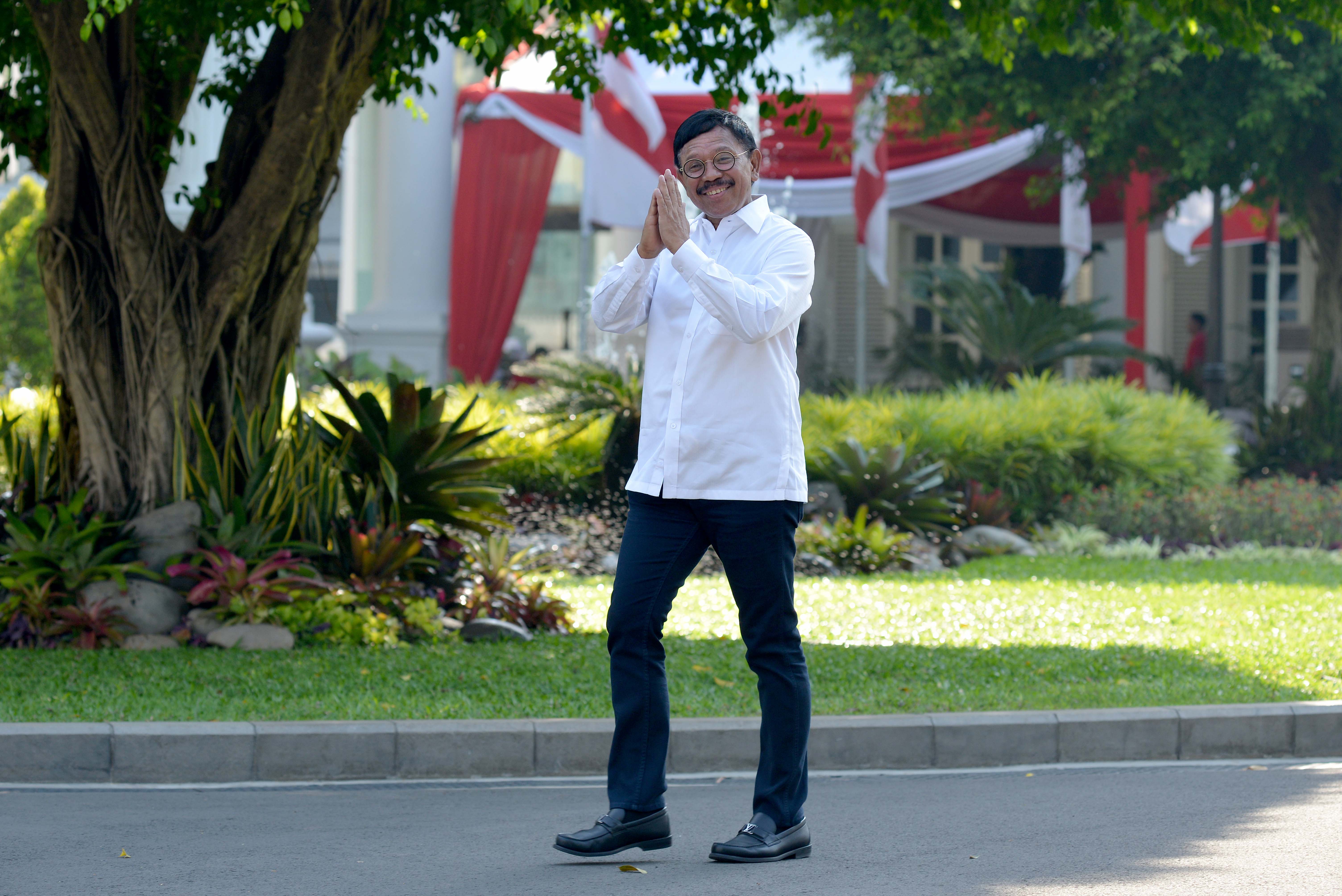 Sekjen Partai NasDem Johnny G Plate saat dipanggil Presiden joko Widodo ke Istana Kepresidenan