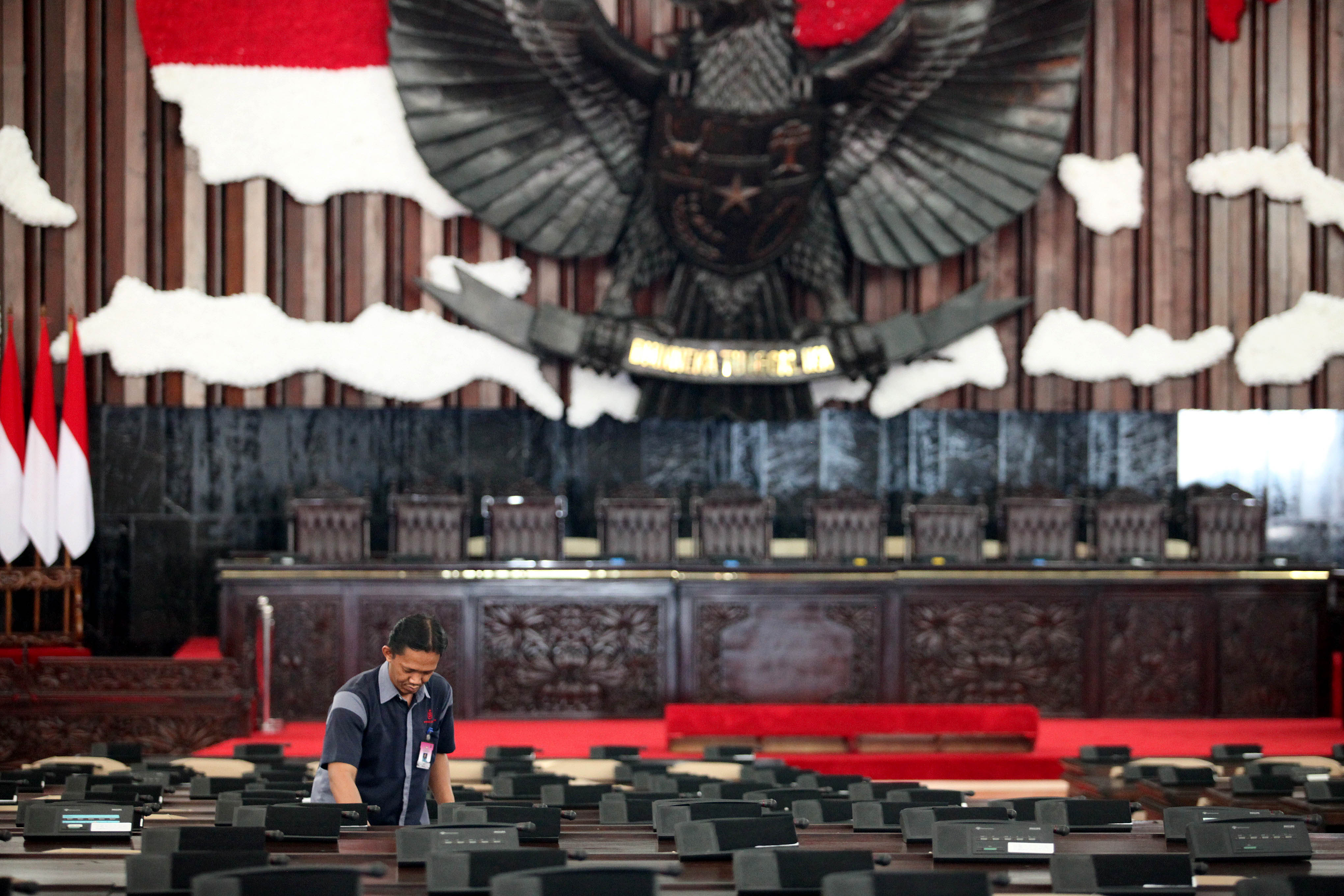 Gedung MPR/DPR RI telah siap menjadi tempat pelantikan Presiden dan Wakil Presiden periode 2019-2024, Minggu (20/10) siang. 