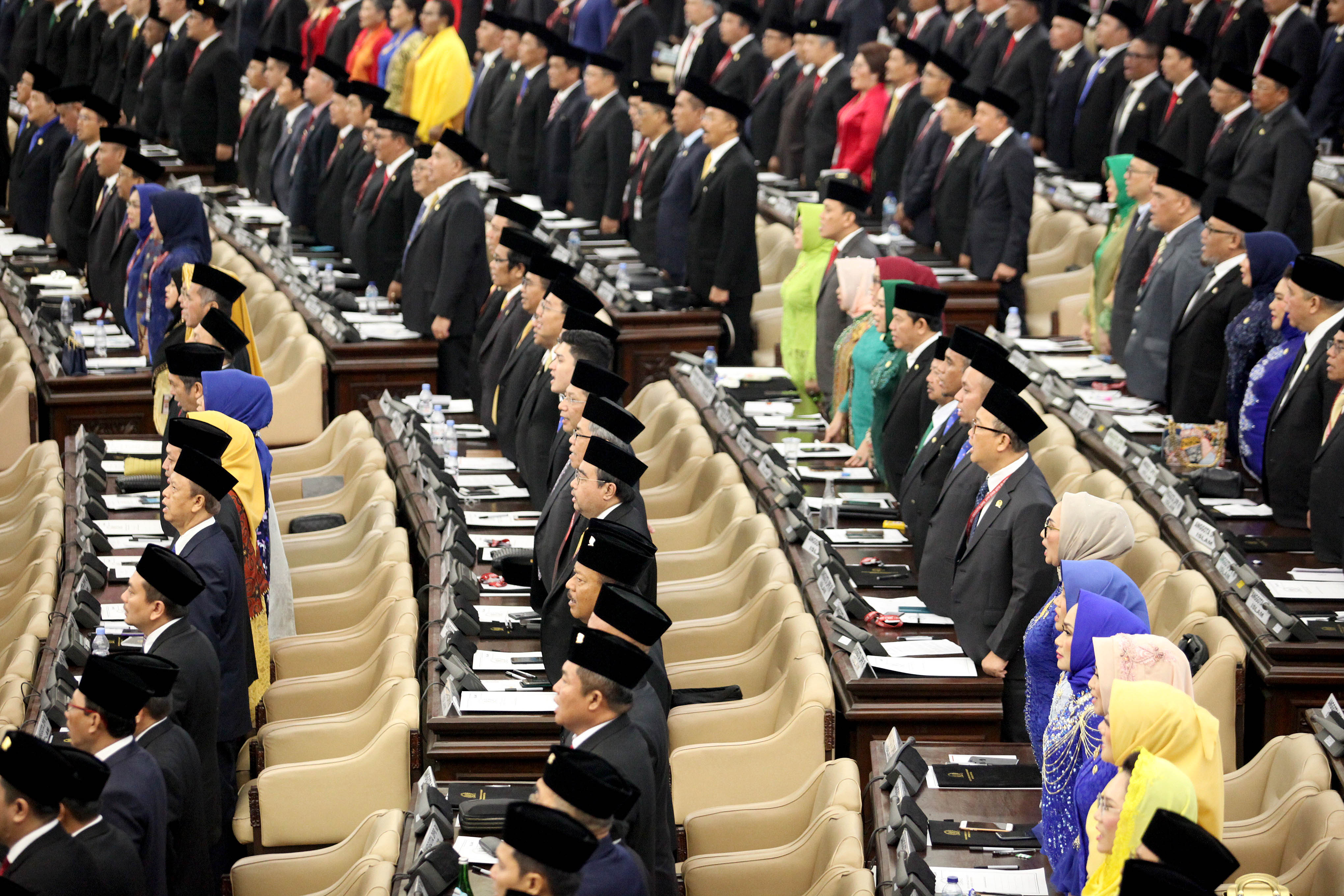 Suasana pelantikan anggota DPR dan DPR Ri periode 2019-2024