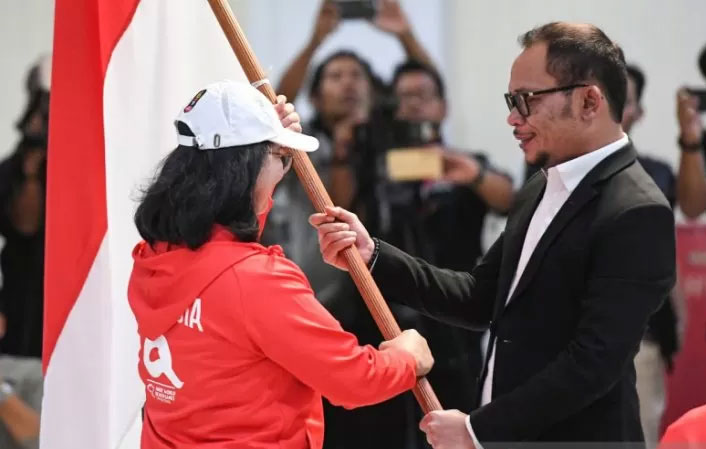  Hanif Dhakiri dalam acara pelepasan kontingen Indonesia ke WBC I di kantor Kemenpora 