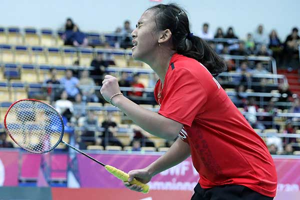Pebulu tangkis ganda putri junior Indonesia Febriana Dwipuji Kusuma.