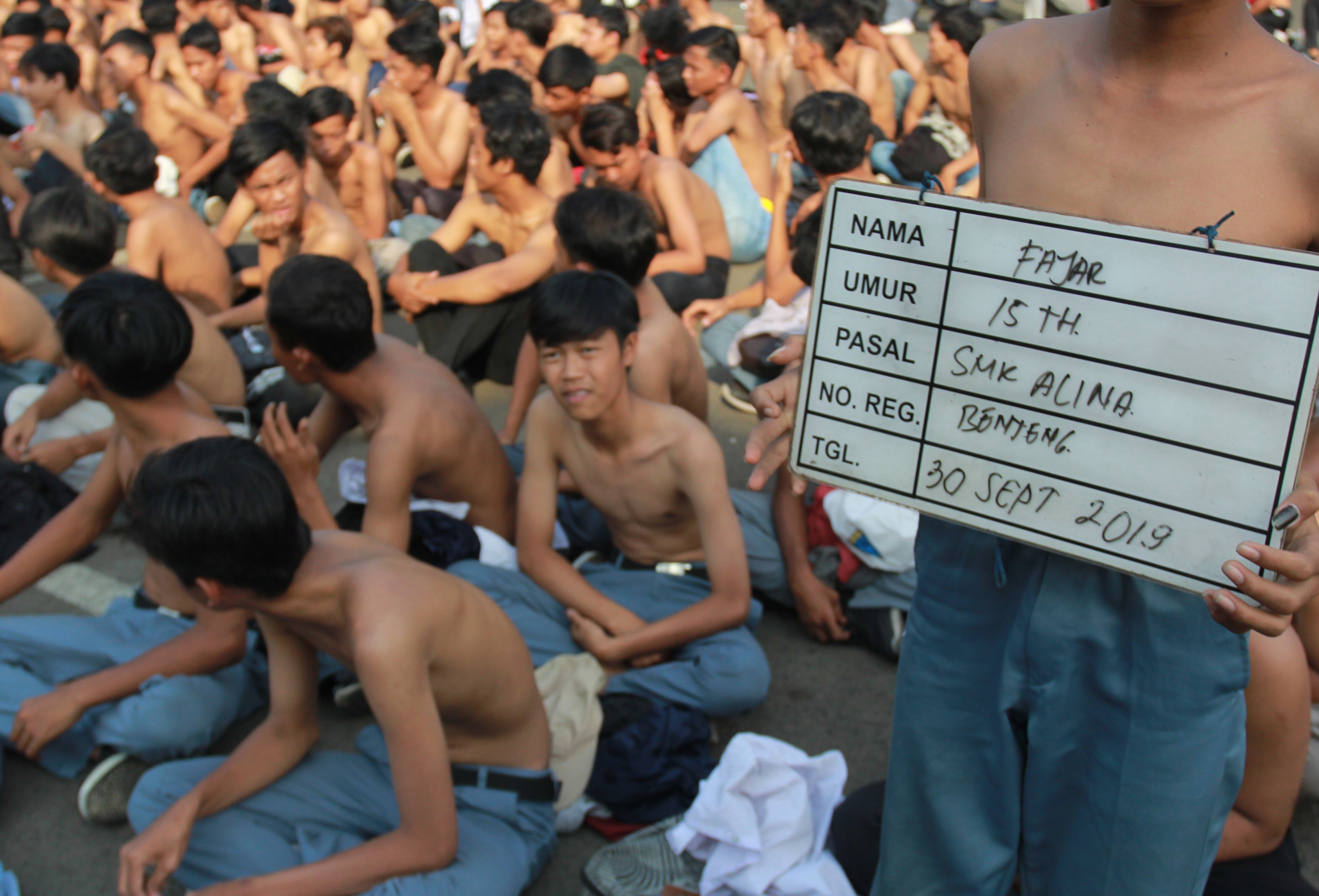 Sejumlah pelajar diamankan saat akan melakukan aksi demonstrasi.