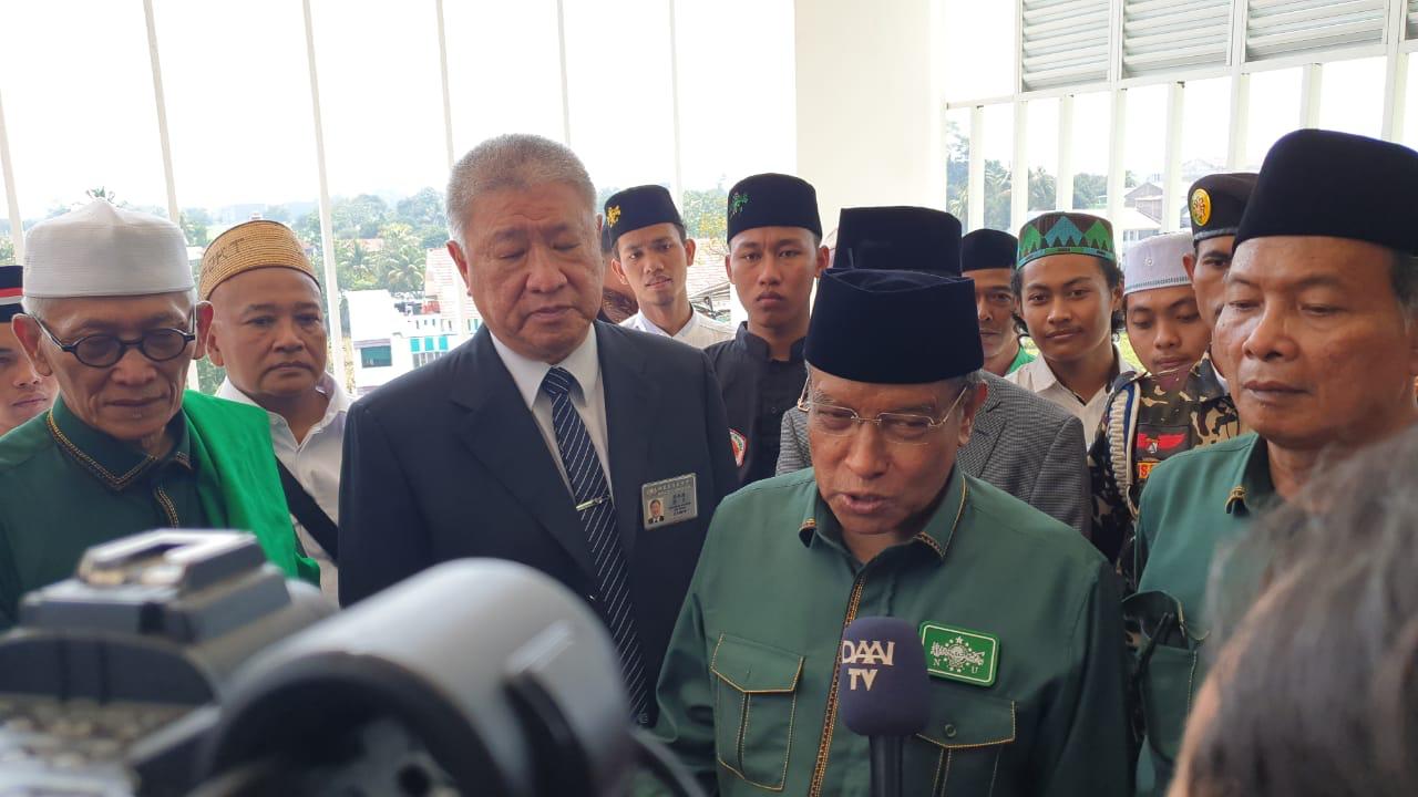 Ketua Umum PBNU KH. Said Aqil Siroj memperingati Hari Santri Nasional 2019 di Kampus Unusia, Parung, Bogor, Jawa Barat.  