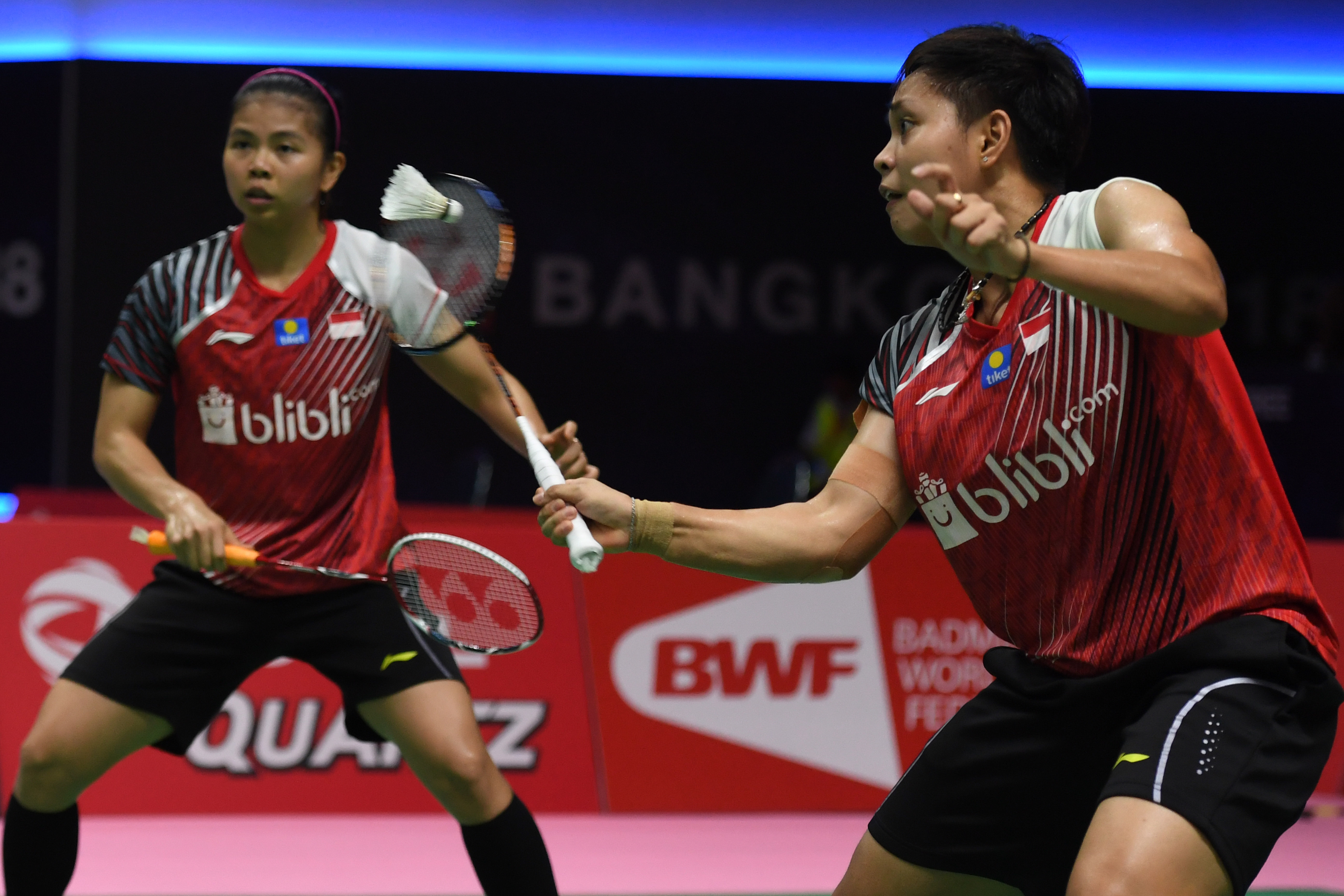 Pasangan ganda putri Indonesia Greysia Polii/Apriyani Rahayu