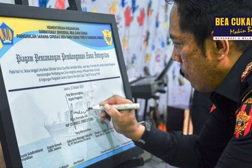 Pangsarop Bea Cukai Tanjung Priok melaksanakan kegiatan pencanangan zona integritas.