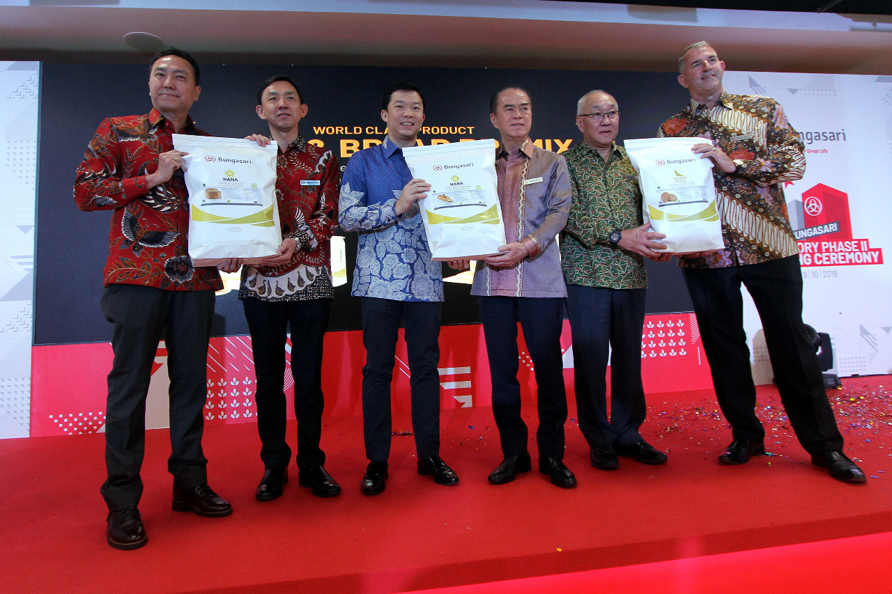 PT Bungasari Flour Mills Indonesia,, menggelar acara peresmian produksi pertama pabrik tahap kedua di Cilegon, Banten, Rabu (9/10).