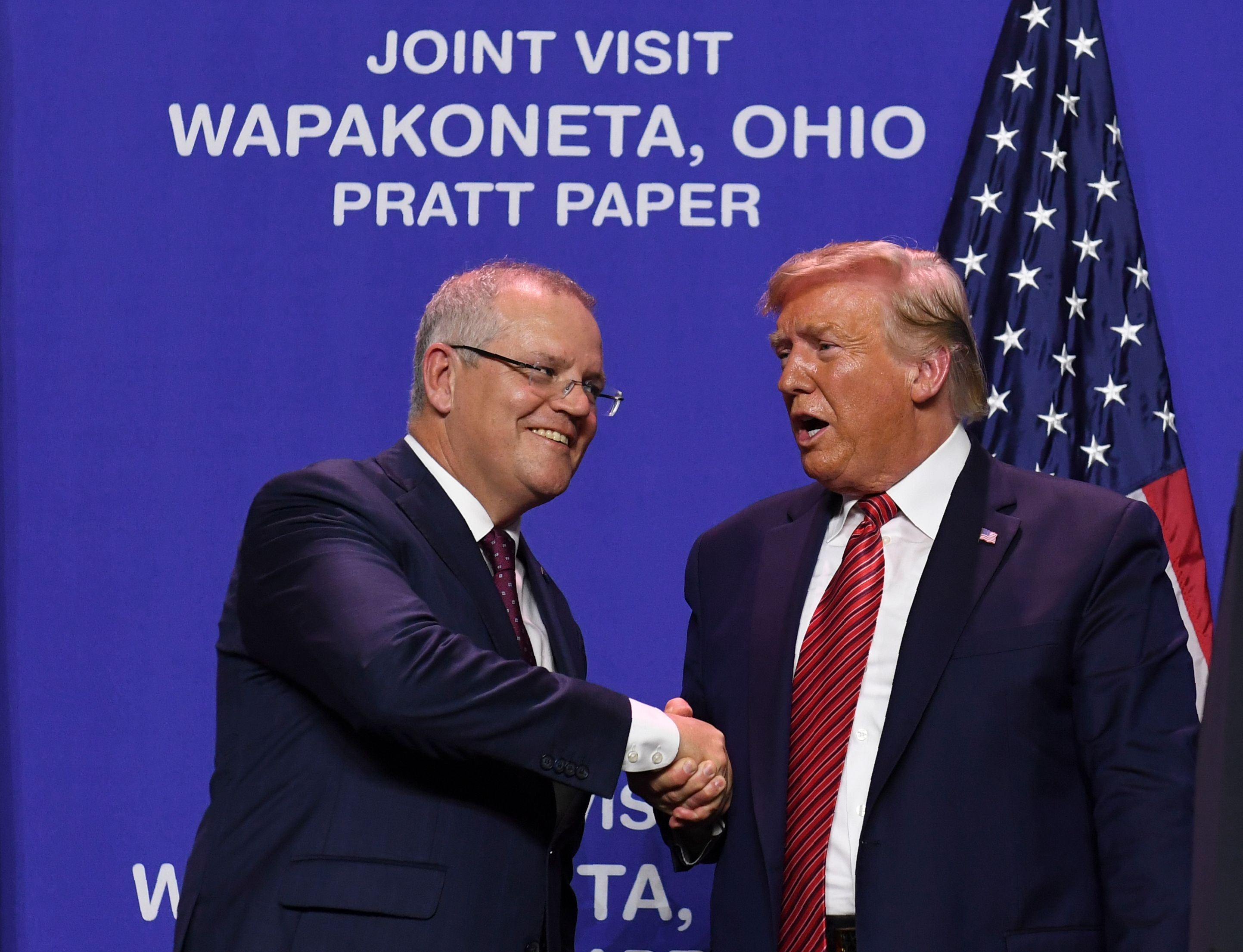 Presiden Amerika Serikat Donald Trump (kanan) dan Perdana Menteri Australia Scott Morrison