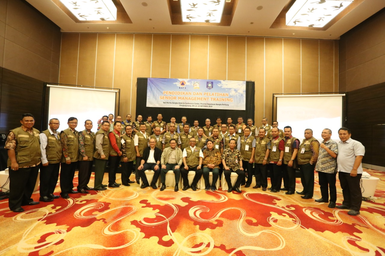 BNPB menggelar senior management training kepada 40 Kepala BPBD se Indonesia di Bangka.
