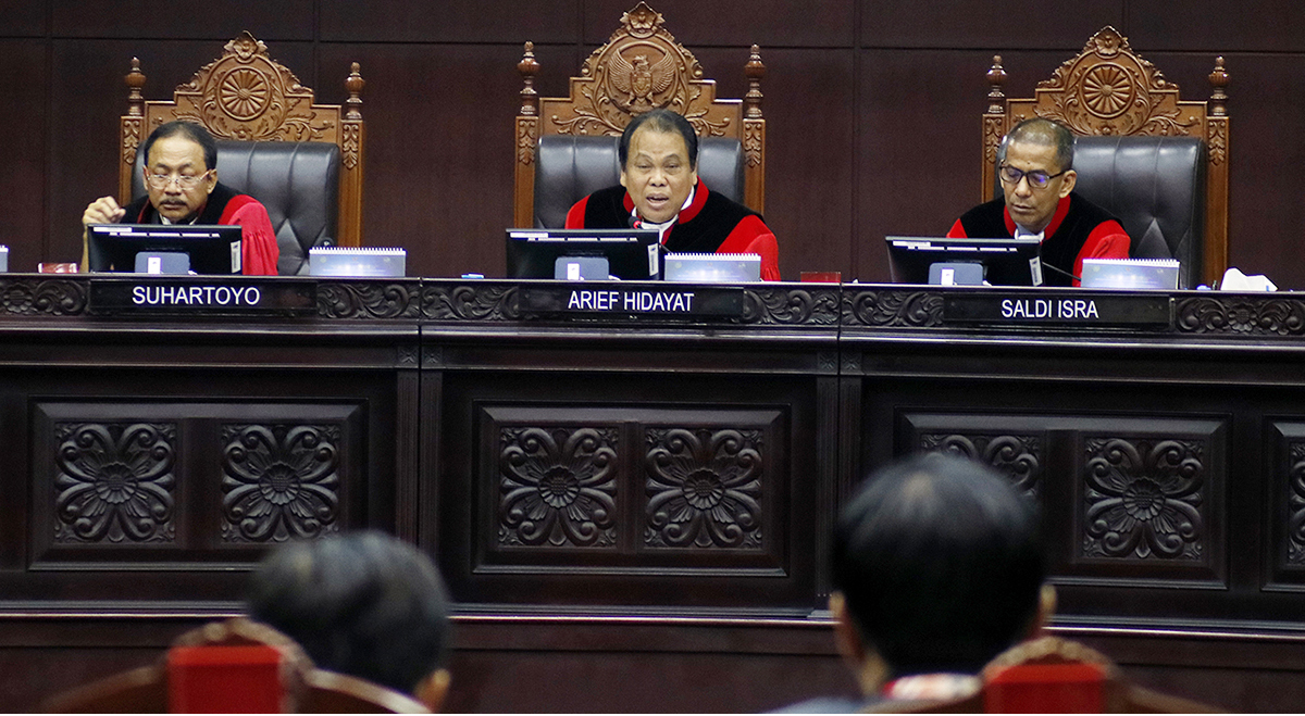 Suasana persidangan di Gedung MK