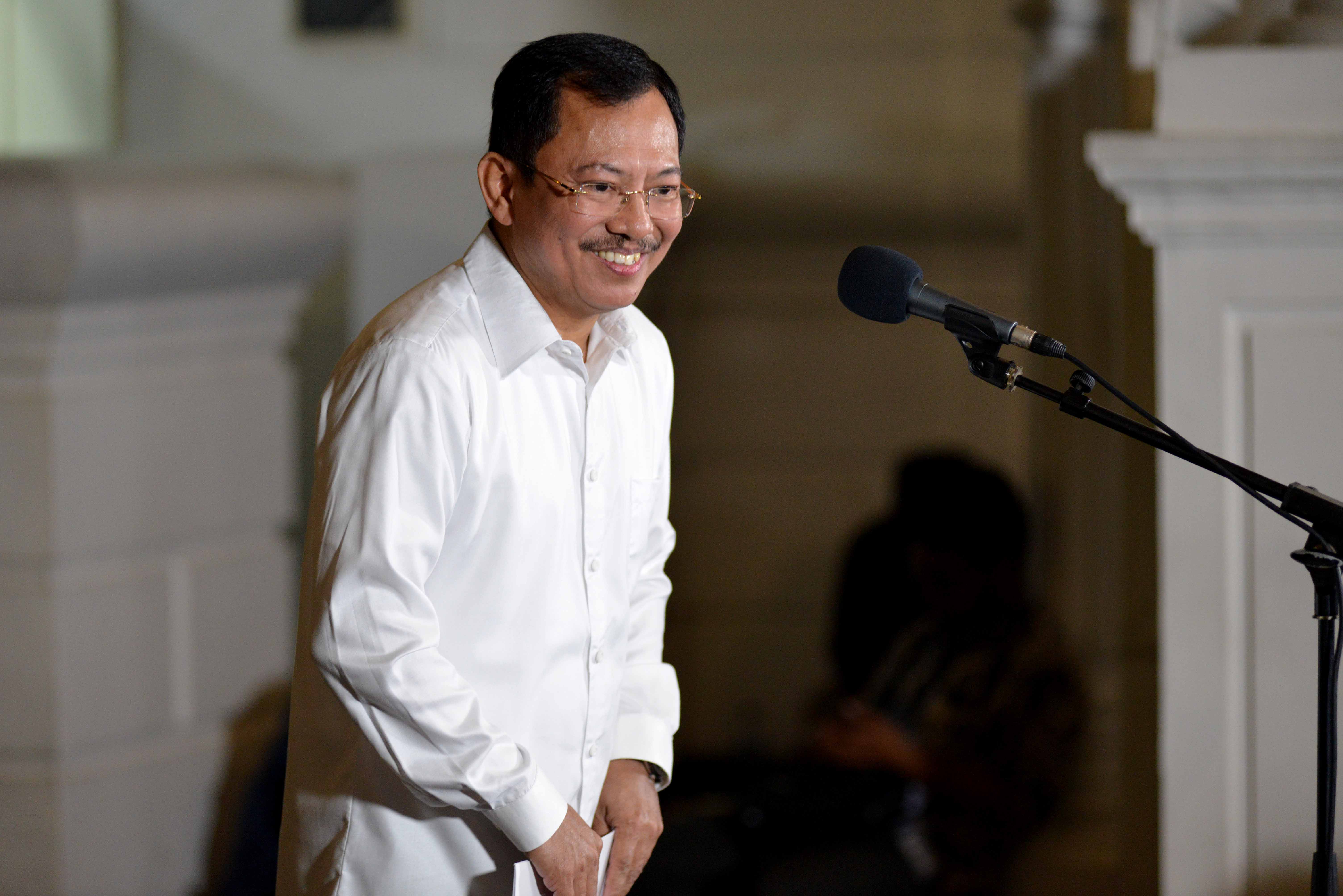 Kepala RSPAD Terawan Agus Putranto memberikan keterangan pers usai dipanggil Presiden Joko Widodo