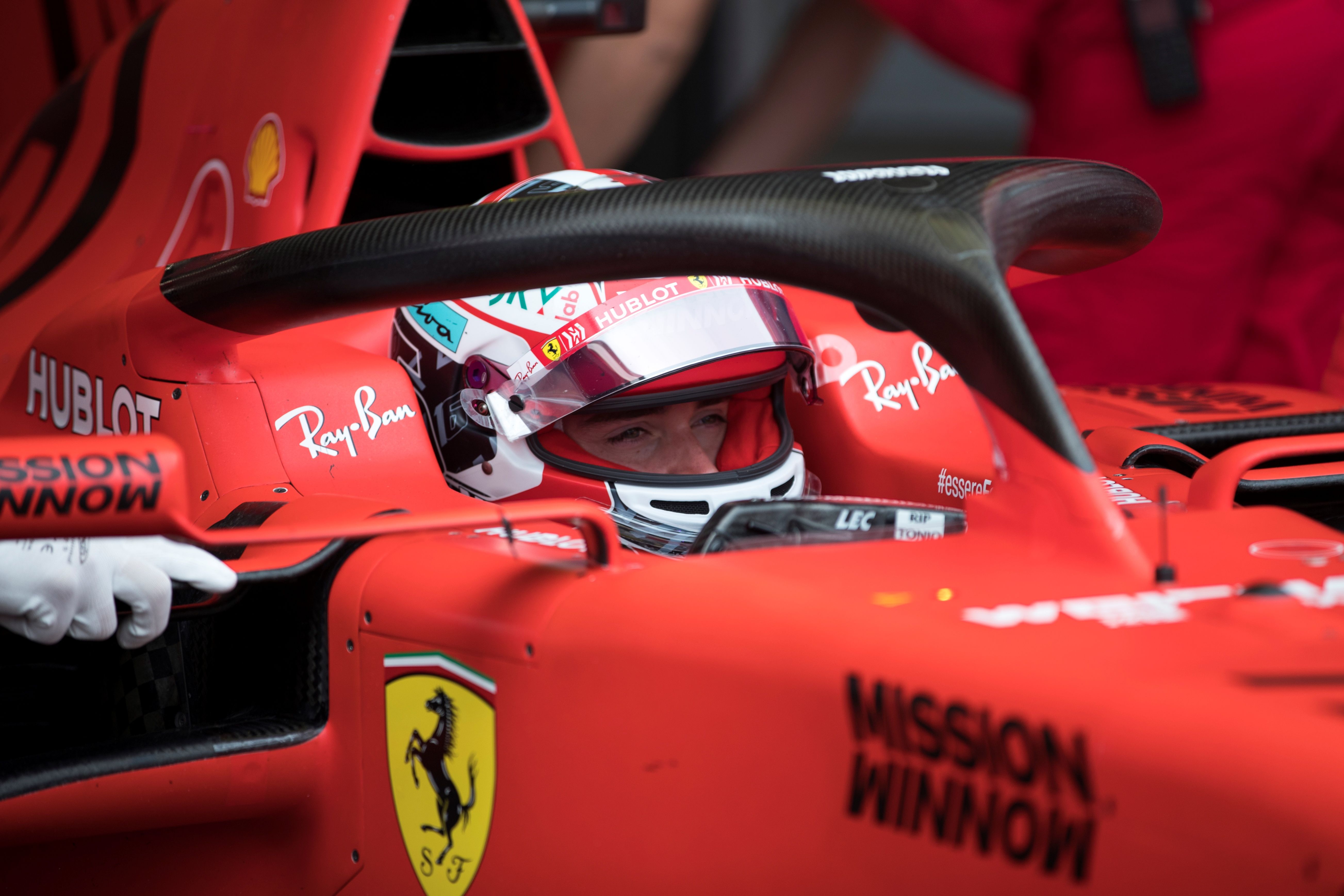 Pembalap Ferrari Charles Leclerc