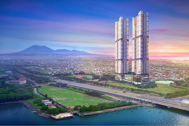 Gambar rencana proyek Grand Sagara, superblok yang tengah dibangun di pinggir laut Surabaya.