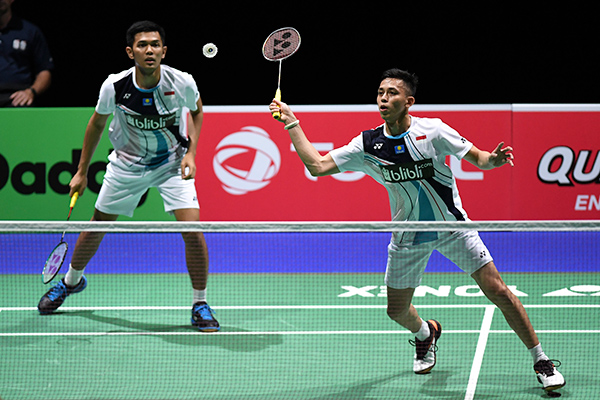 Pasangan bulu tangkis ganda putra Indonesia Fajar Alfian/Muhammad Rian Ardianto