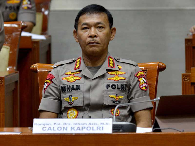 Calon Kapolri Komjen Pol Idham Azis mengikuti uji kelayakan dan kepatutan di ruang rapat Komisi III DPR.