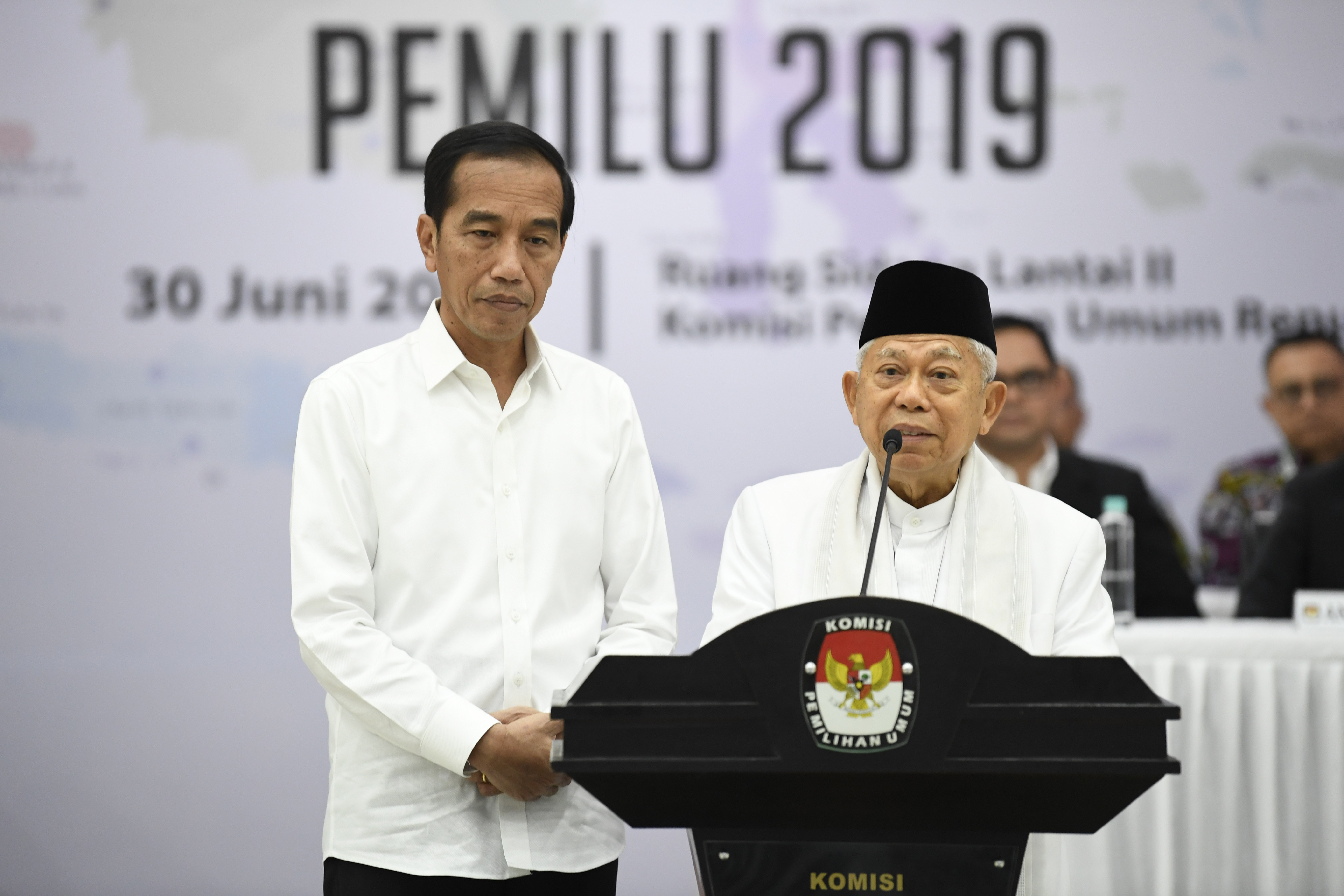 Presiden dan wakil presiden terpilih Joko Widodo dan Ma'ruf Amin