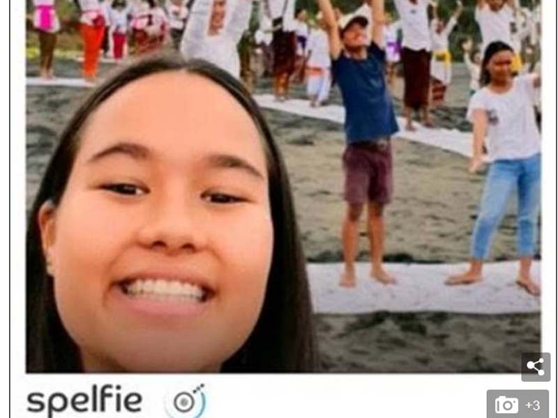 Aktivis lingkungan di Bali, Isabel Wijsen menjadi pengguna Spelfie pertama.