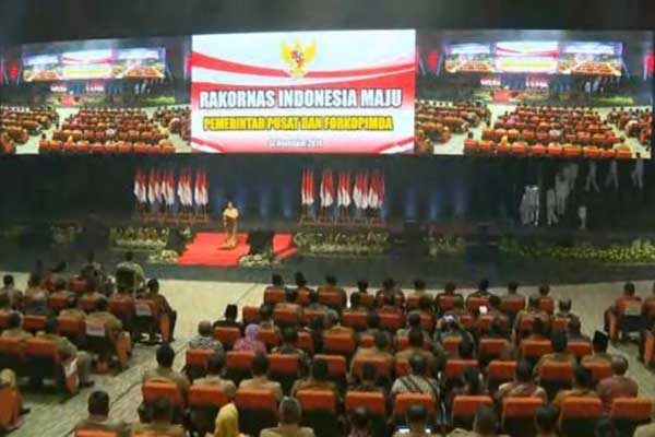 Rakornas Forkopimda se-Indonesia di Sentul International Convention Center (SICC), Kabupaten Bogor Jawa Barat, Rabu (13/11)