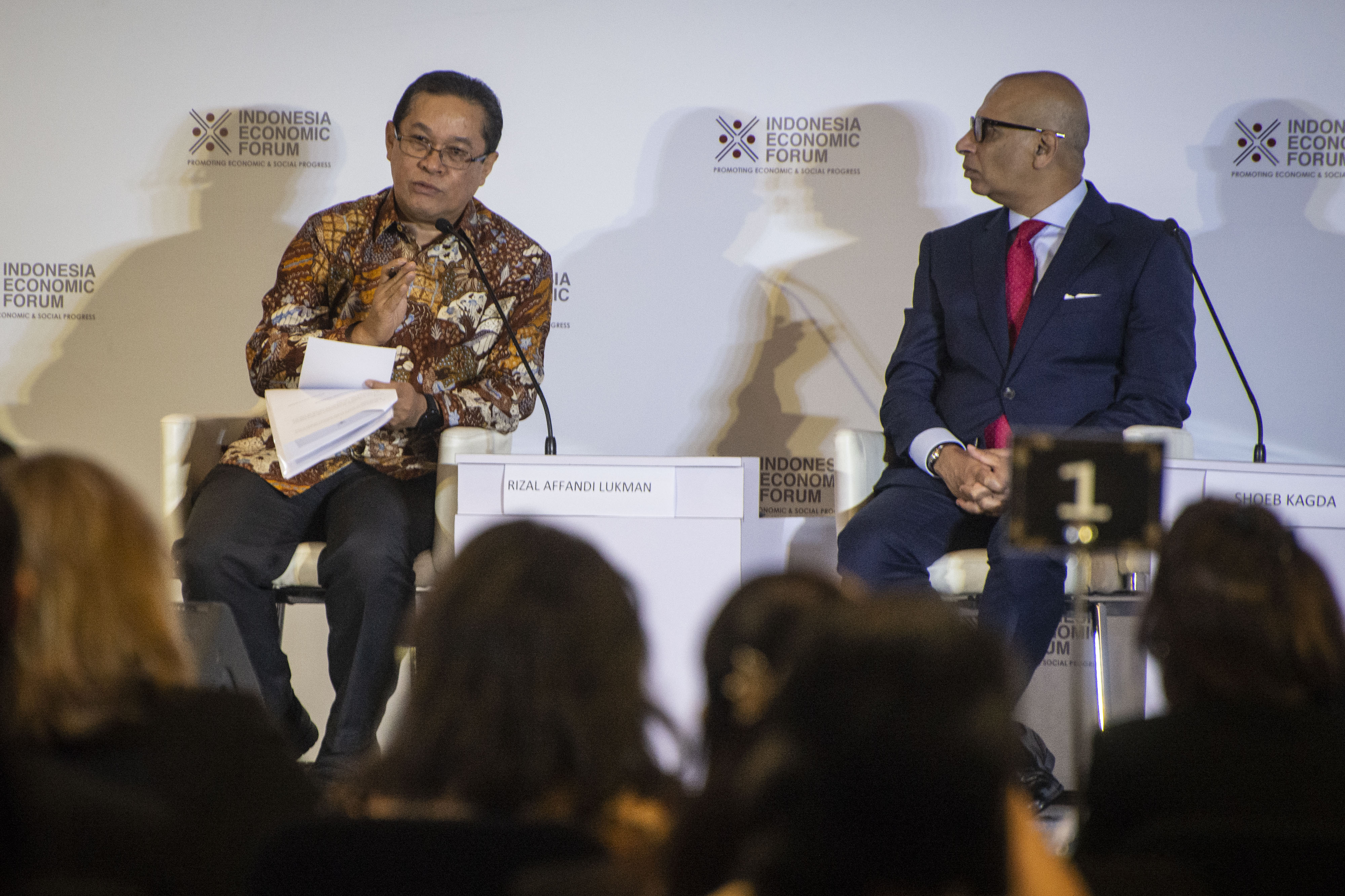 INDONESIA ECONOMIC FORUM 2019: Deputi Bidang Koordinasi Kerjasam Ekonomi Internasional Kemenko Perekonomian Rizal Affandi Lukman (kiri)