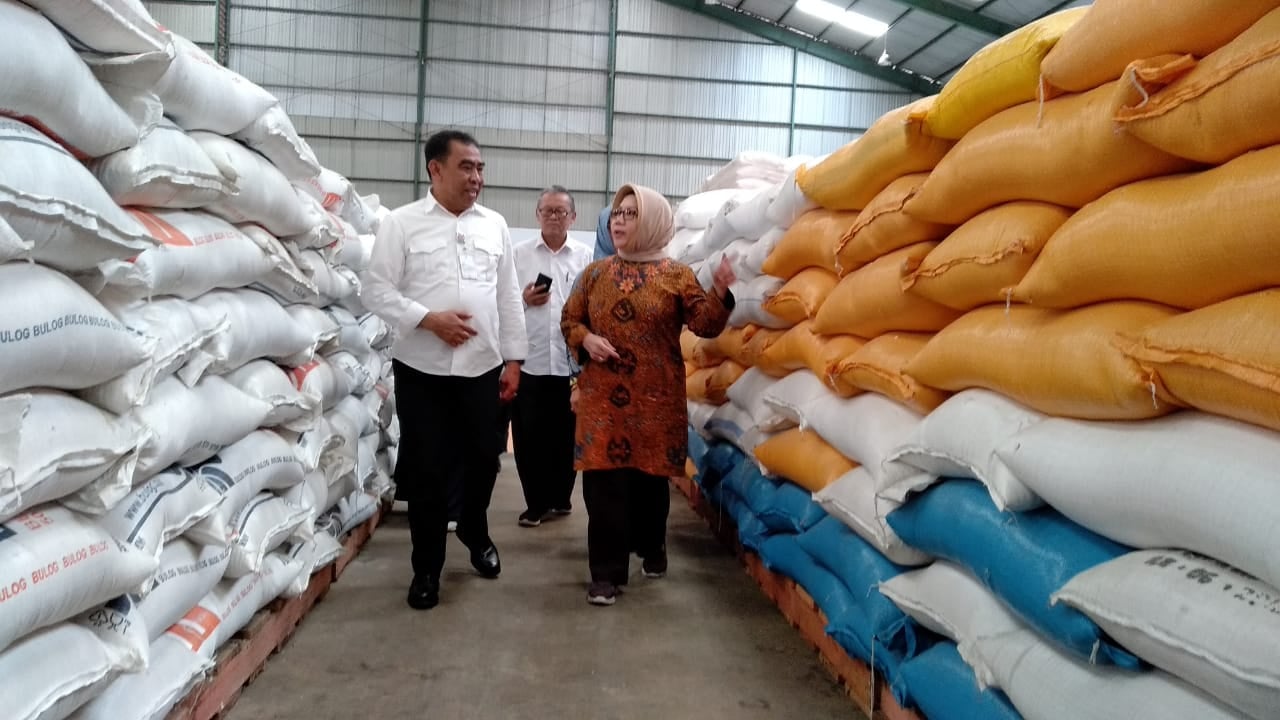 Srie Agustina ketika meninjau Pasar Pa'baeng-baeng, Sulawesi Selatan